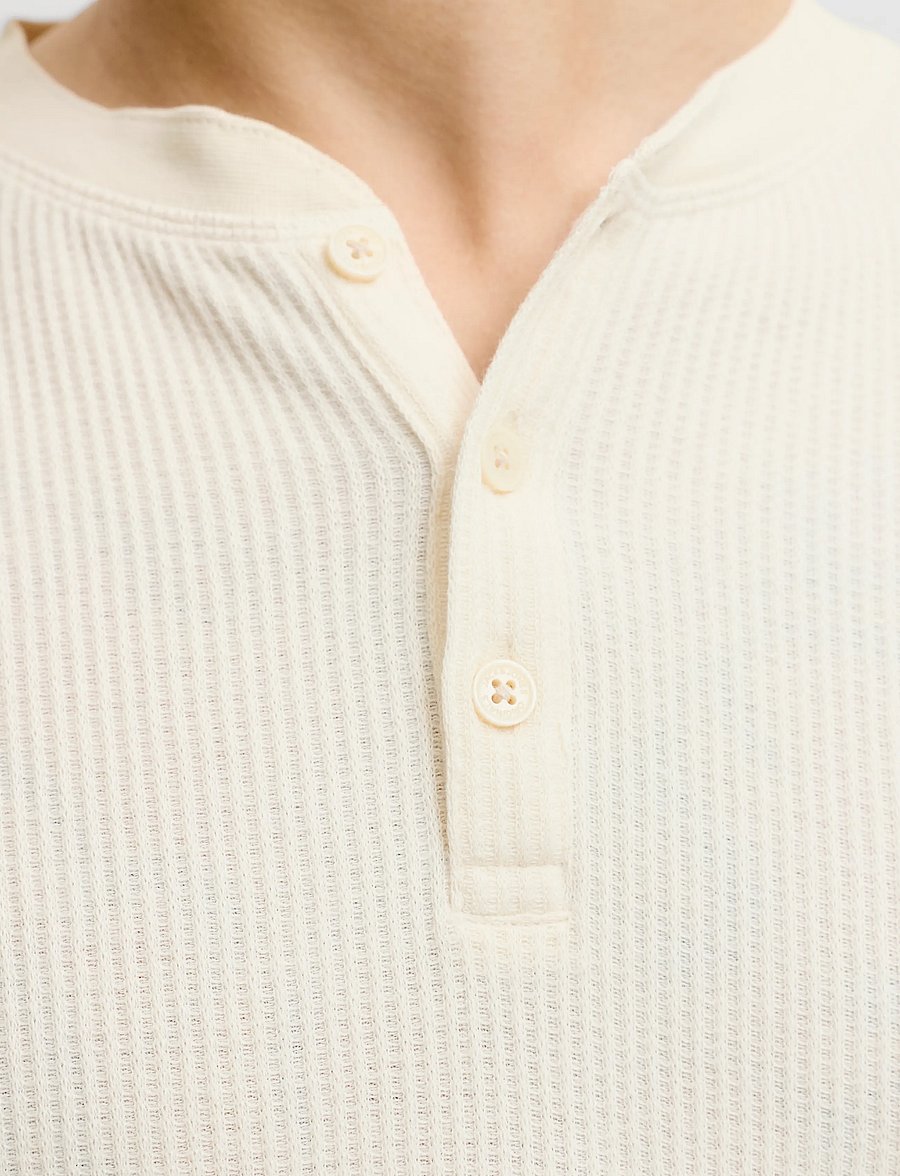 Jack & Jones - JORNORREBRO HENLEY LS TEE SN - långärmade stickade pikétröjor - antique white - 5