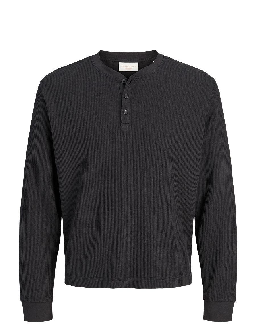 Jack & Jones - JORNORREBRO HENLEY LS TEE SN - black - 1