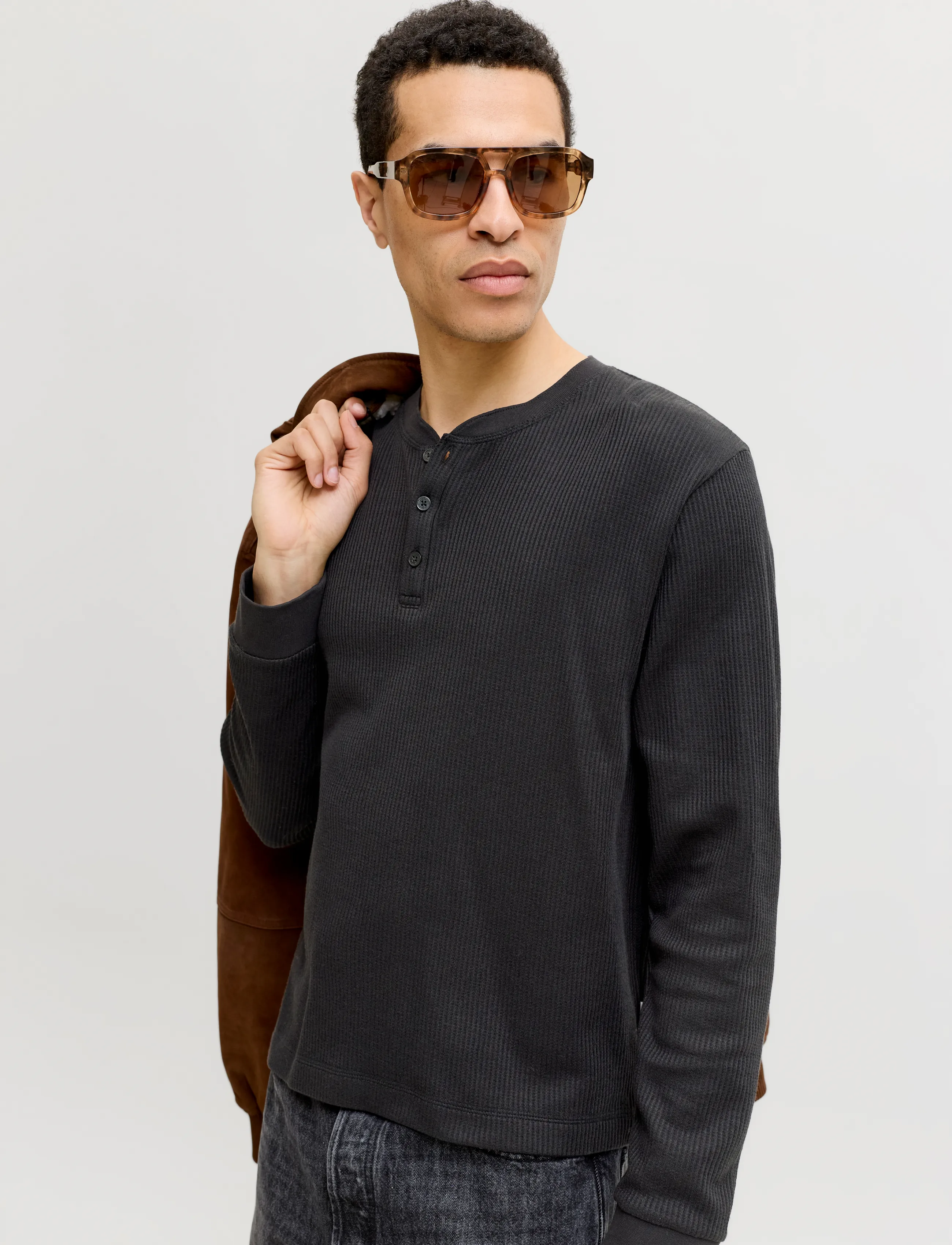 JACK & JONES Jornorrebro Henley Ls Tee Sn t-shirts herr – bild 5