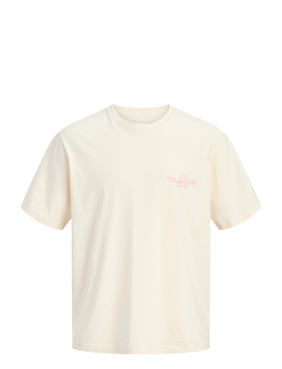 Jack & Jones - JORSKETCH TEE SS CREW NECK TG - kortärmade t-shirts - antique white - 1