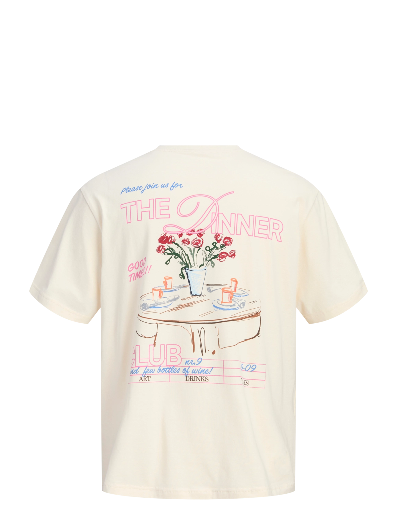 Jack & Jones - JORSKETCH TEE SS CREW NECK TG - kortärmade t-shirts - antique white - 2