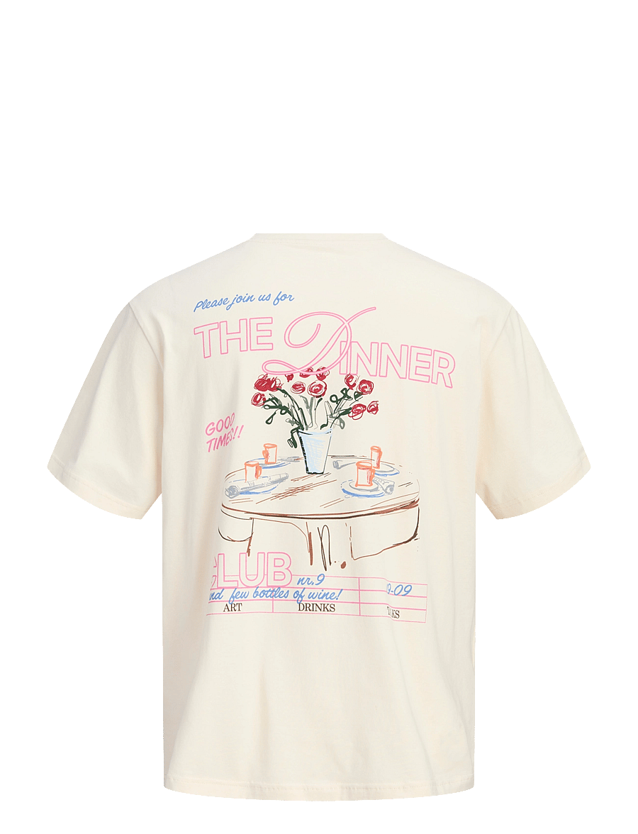 Jack & Jones - JORSKETCH TEE SS CREW NECK TG - kortärmade t-shirts - antique white - 2
