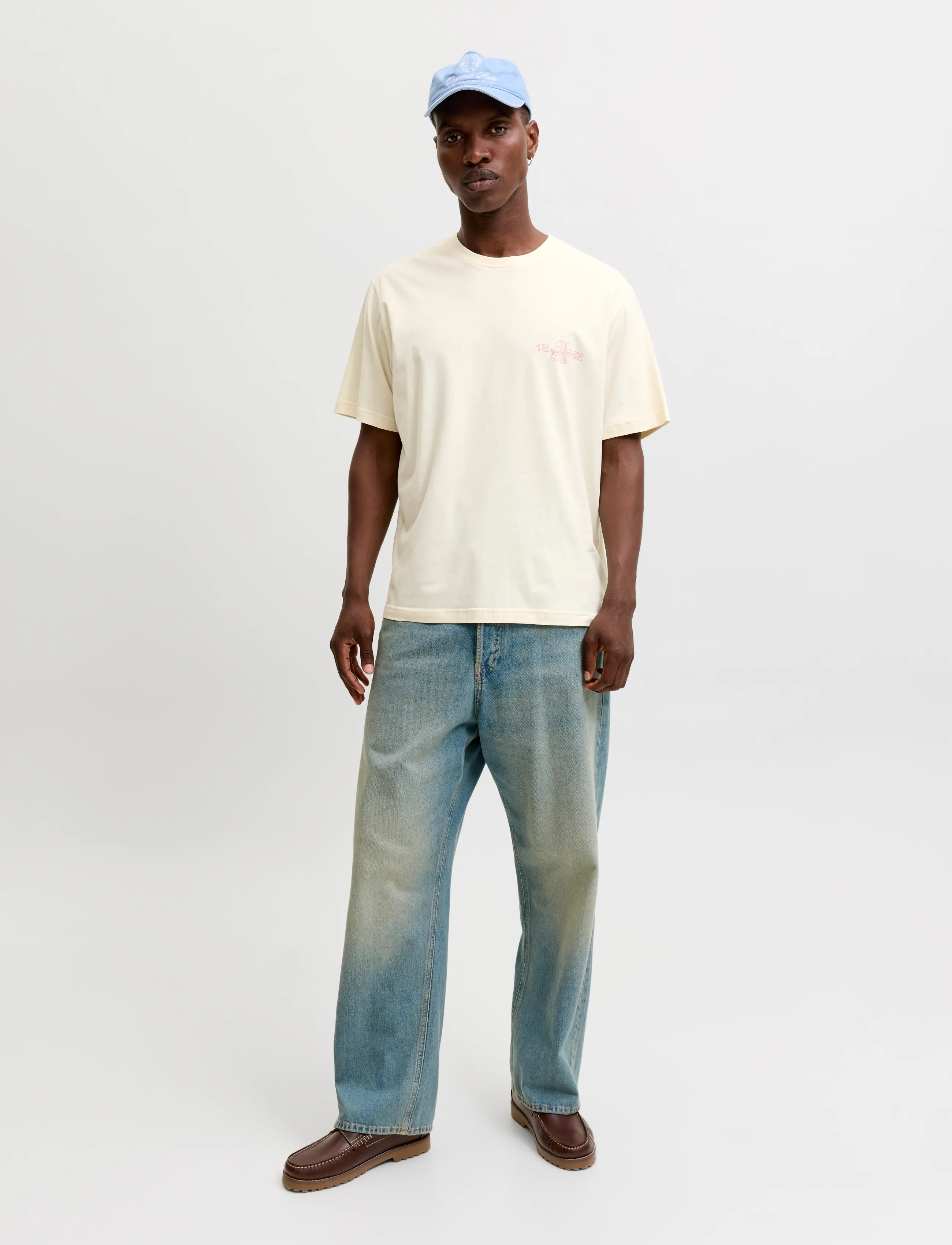 Jack & Jones - JORSKETCH TEE SS CREW NECK TG - kortärmade t-shirts - antique white - 4