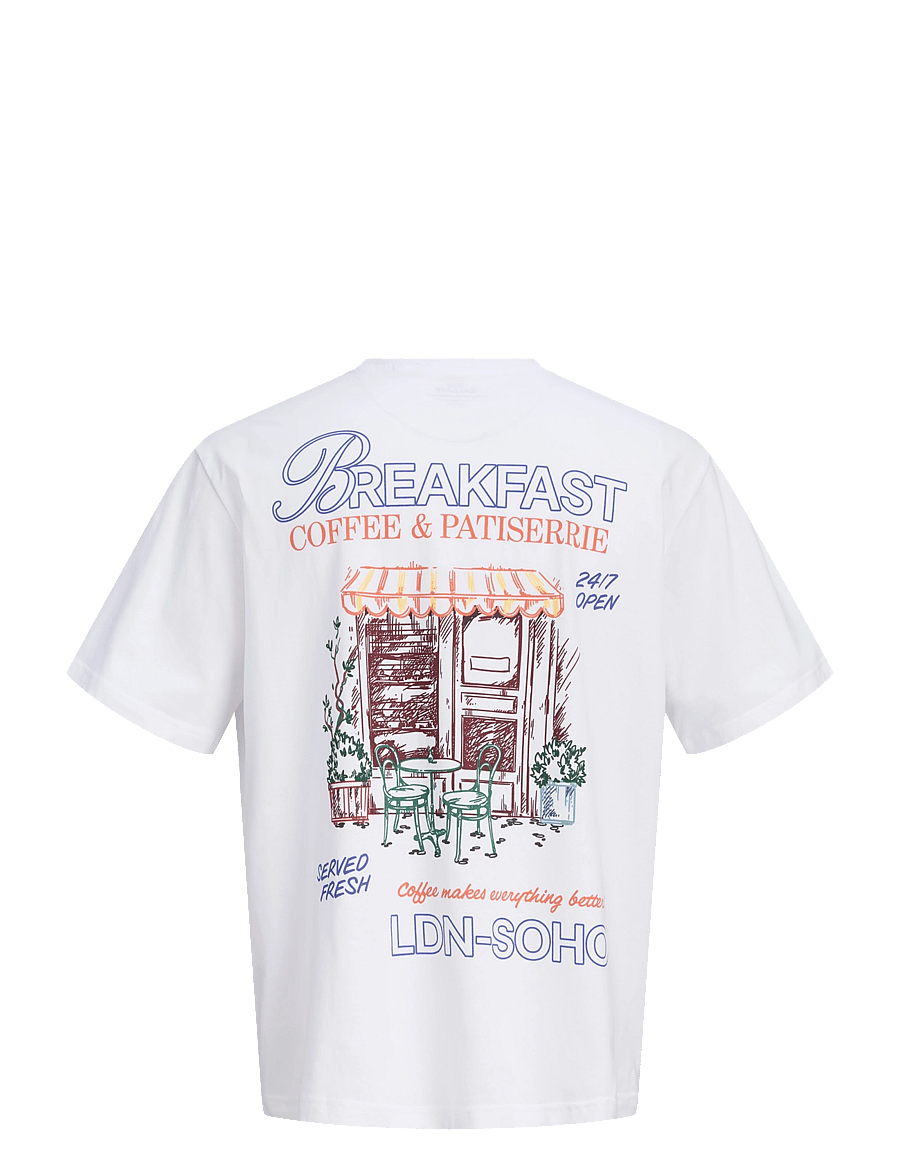 Jack & Jones - JORSKETCH TEE SS CREW NECK TG - kurzärmelige t-shirts - bright white - 2