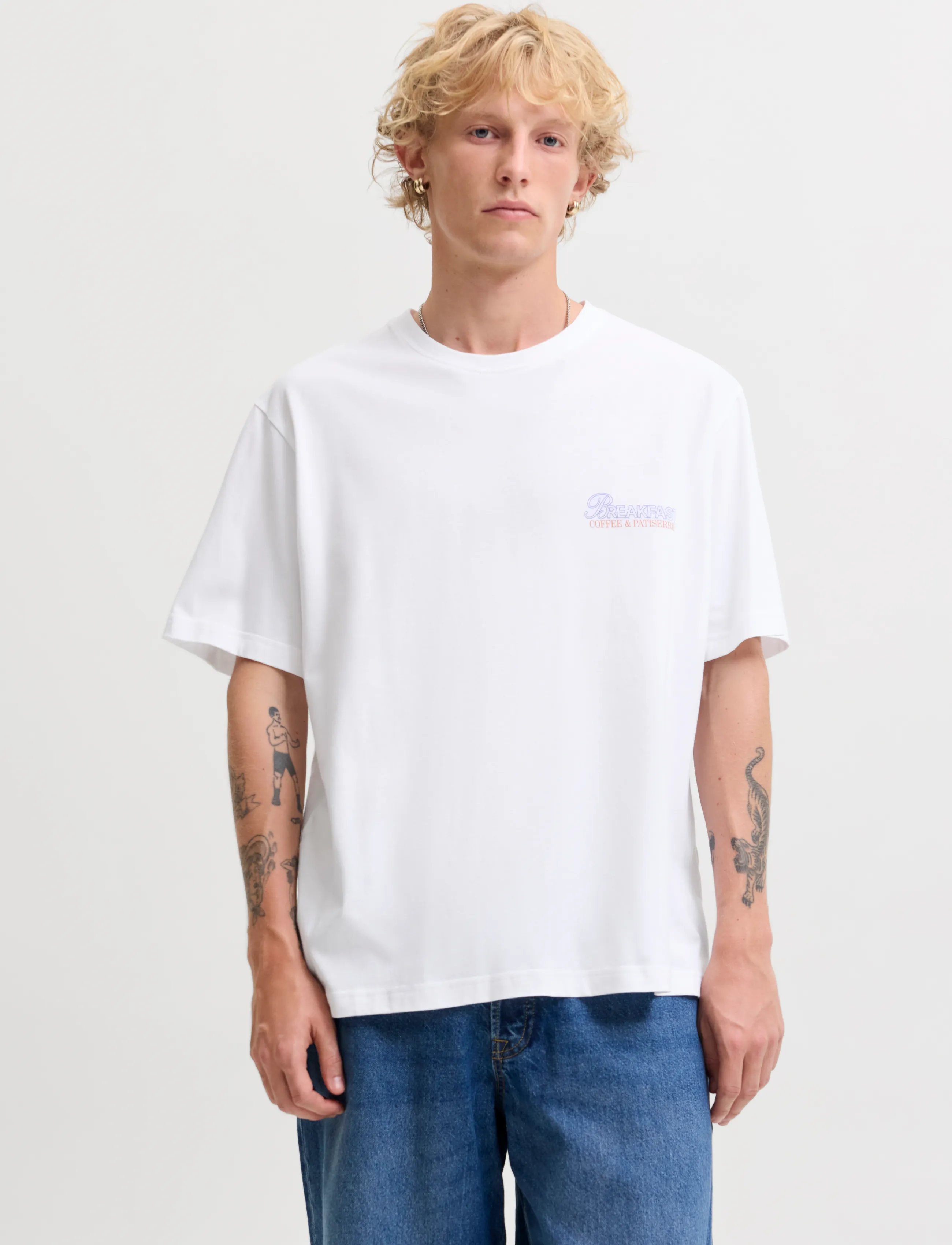 Jack & Jones JORSKETCH TEE SS CREW NECK TG - T-Shirts - BRIGHT WHITE / white