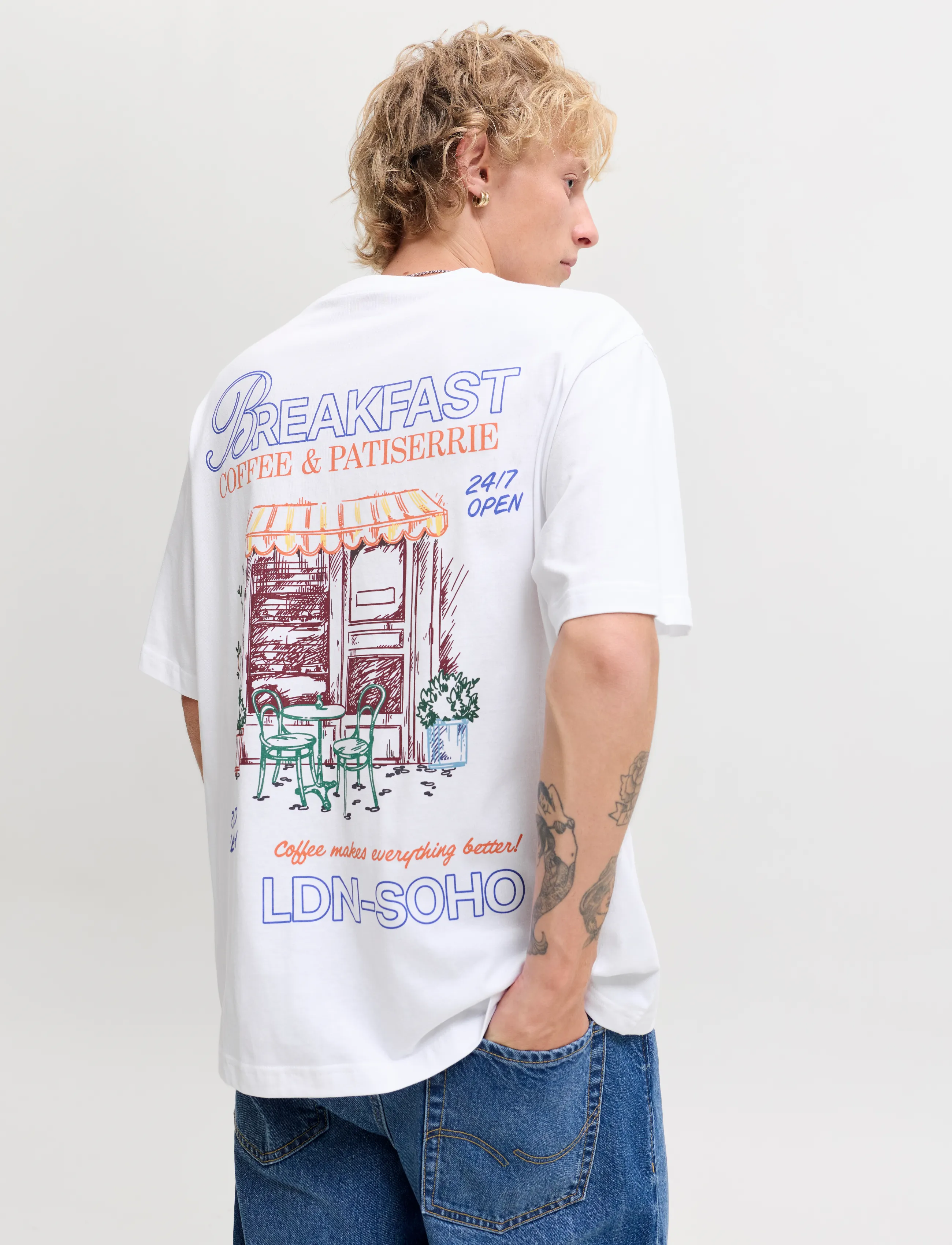 JACK & JONES Jorsketch Tee Ss Crew Neck Tg t-shirts med tryck herr – bild 5