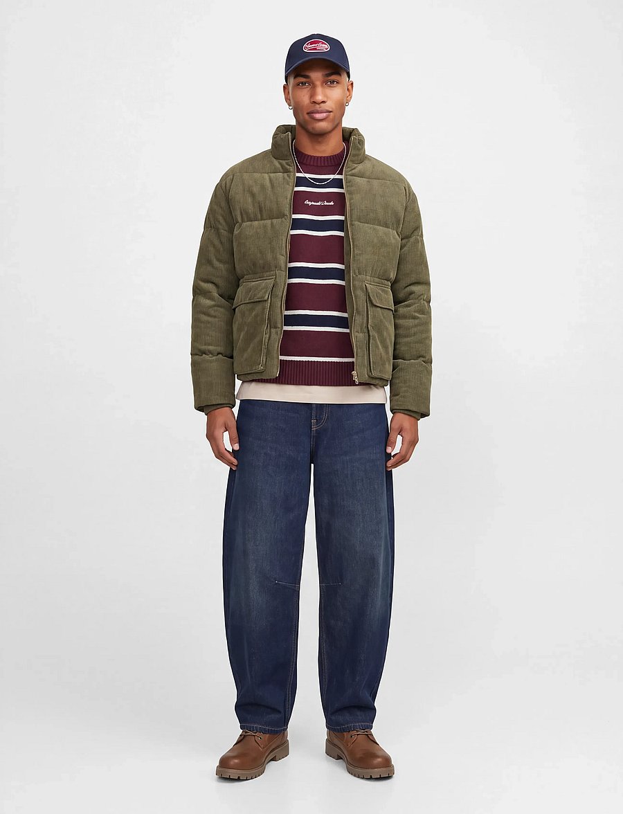 Jack & Jones - JORNORREBRO CORDUROY PUFFER JACKET BF - winterjacken - deep depths - 3