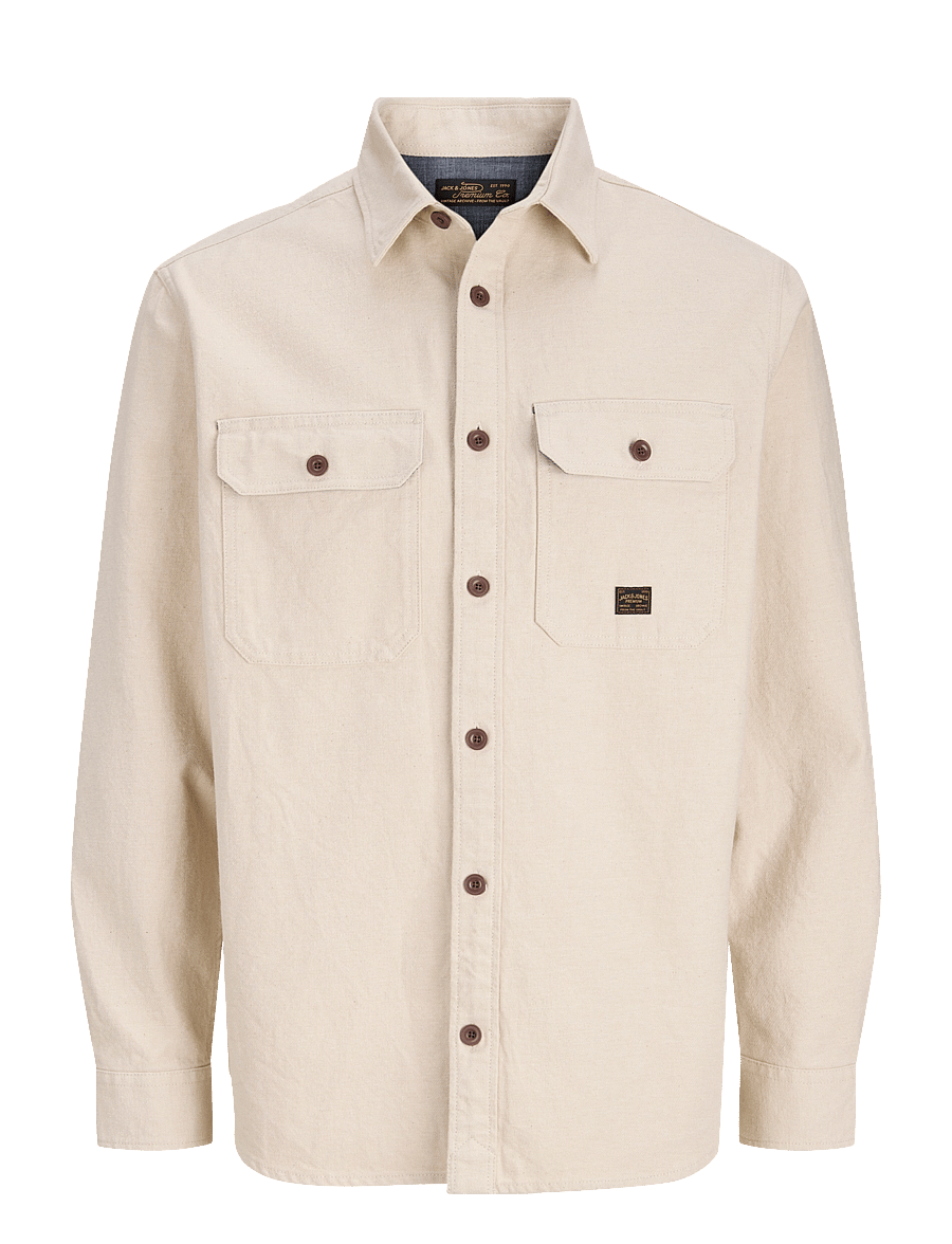Jack & Jones - JPRBLUIVY SOLID L/S OVERSHIRT SN - Überhemden - plaza taupe - 0