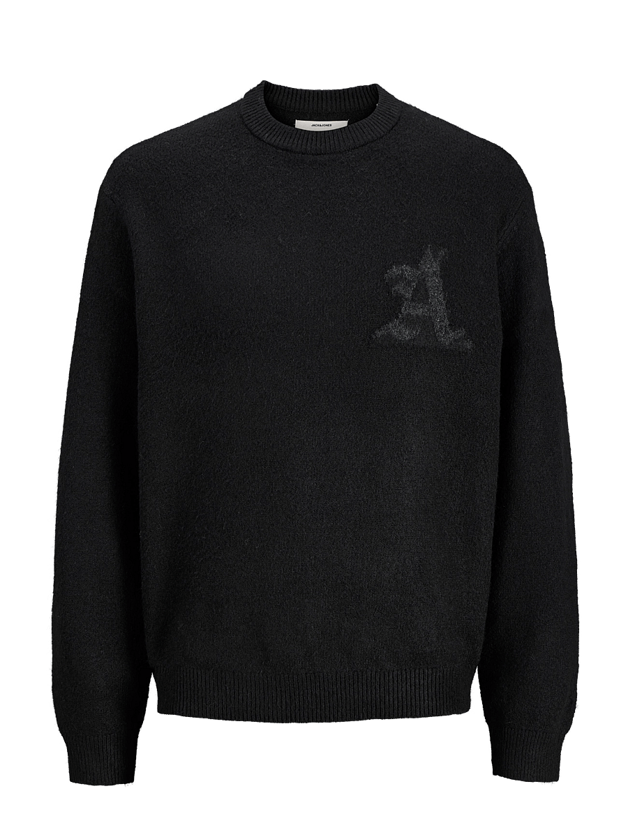 Jack & Jones - JCOLEGACY KNIT JACQUARD CREW NECK - rundhals - black - 1