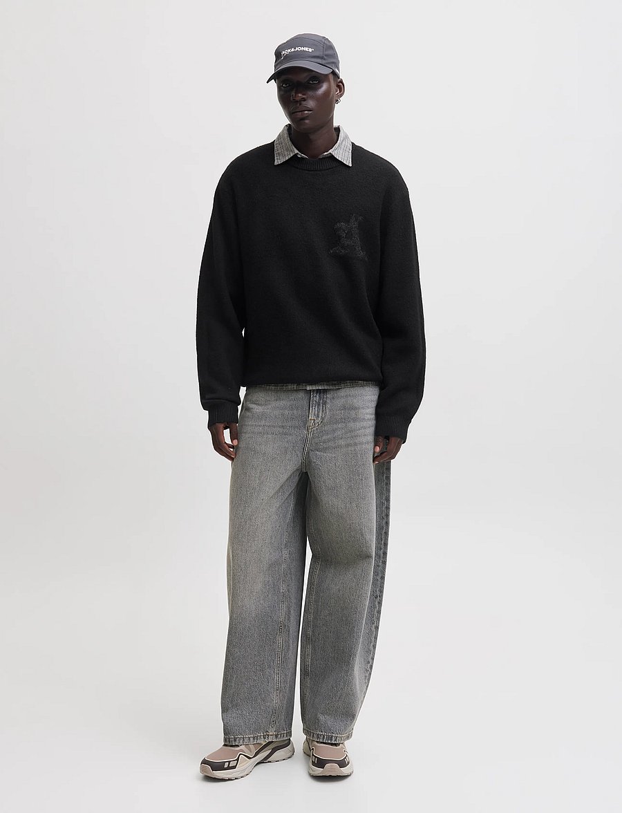 Jack & Jones - JCOLEGACY KNIT JACQUARD CREW NECK - rundhals - black - 4