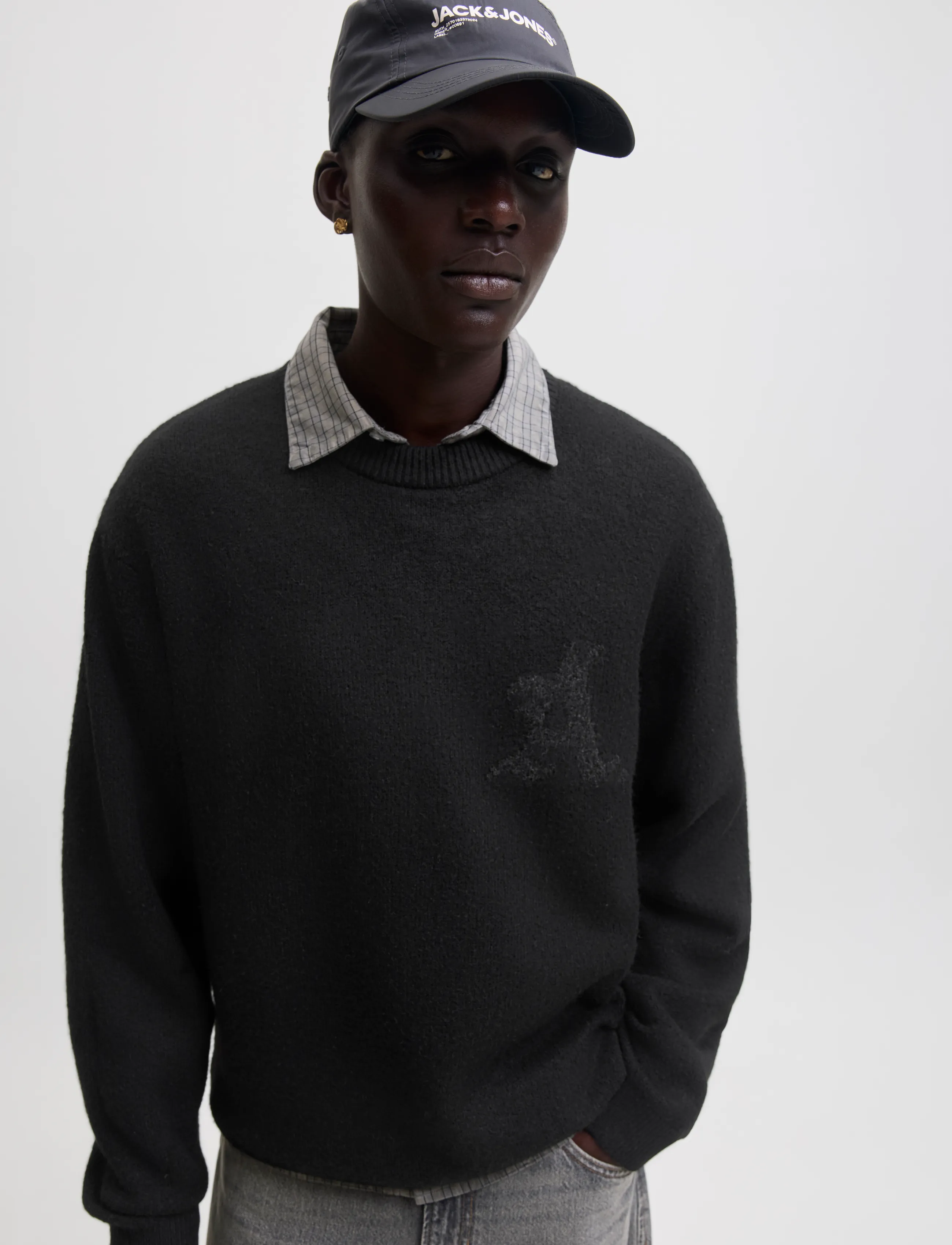 Jack & Jones - JCOLEGACY KNIT JACQUARD CREW NECK - rundhals - black - 5