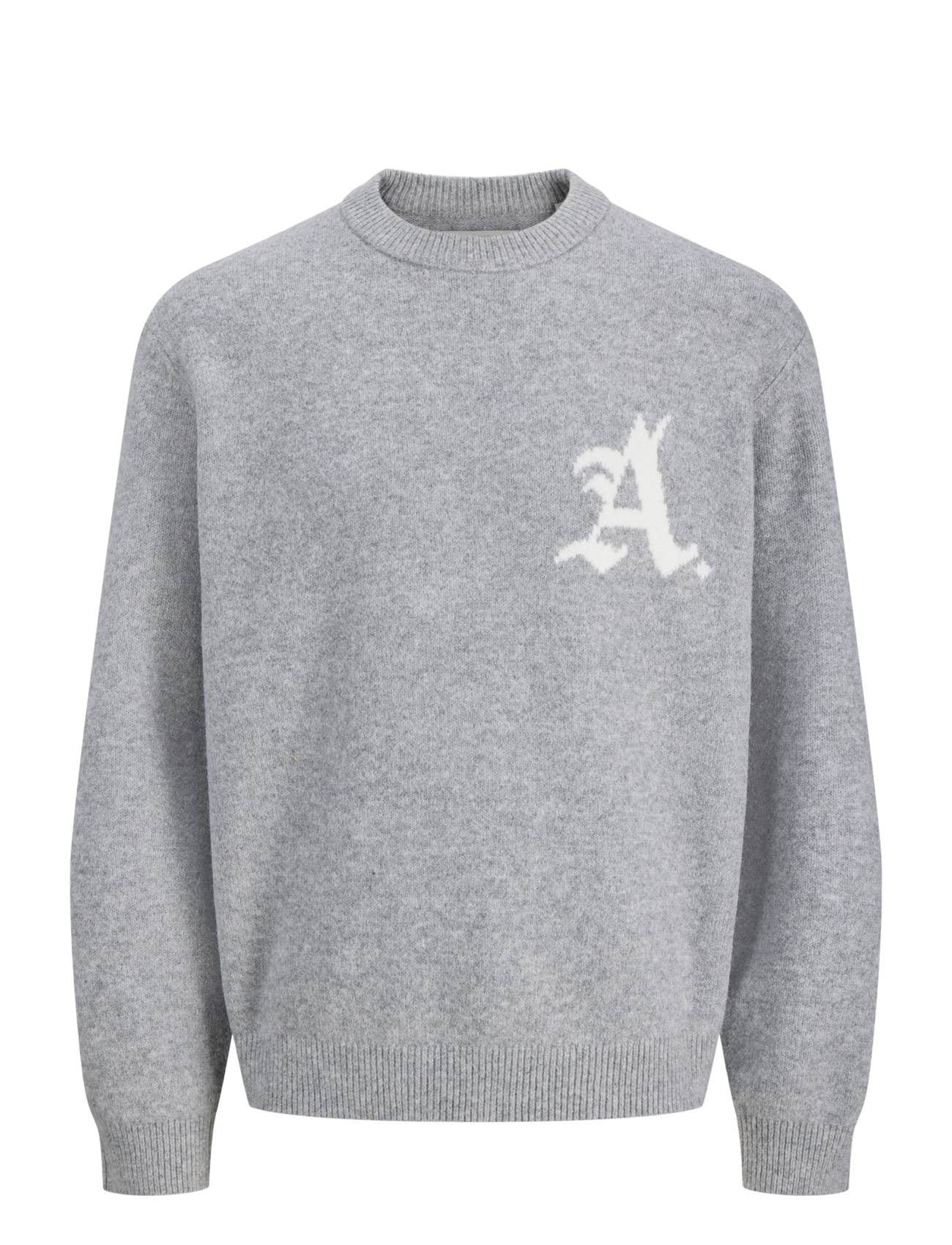 Jack & Jones JCOLEGACY KNIT JACQUARD CREW NECK - Knitwear - LIGHT GREY MELANGE / grey
