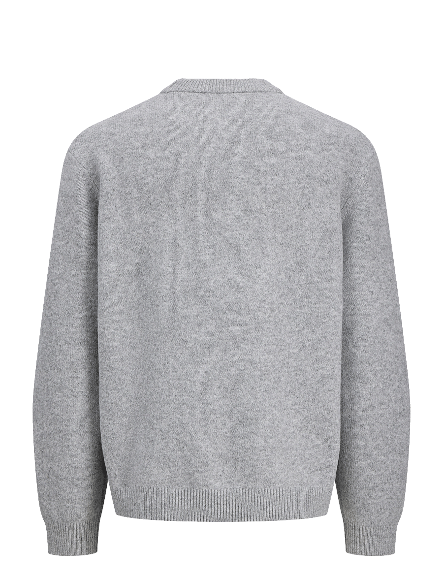 Jack & Jones - JCOLEGACY KNIT JACQUARD CREW NECK - round necks - light grey melange - 2