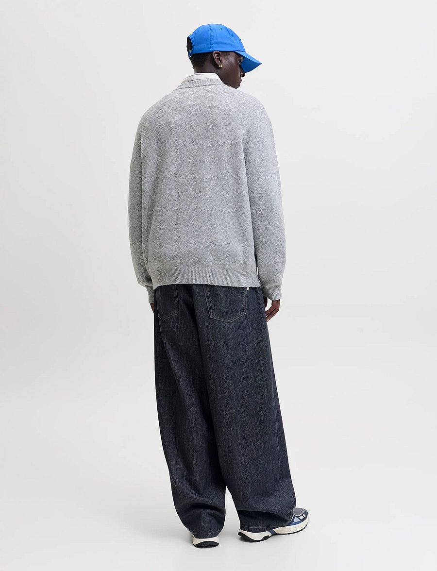 Jack & Jones - JCOLEGACY KNIT JACQUARD CREW NECK - round necks - light grey melange - 3