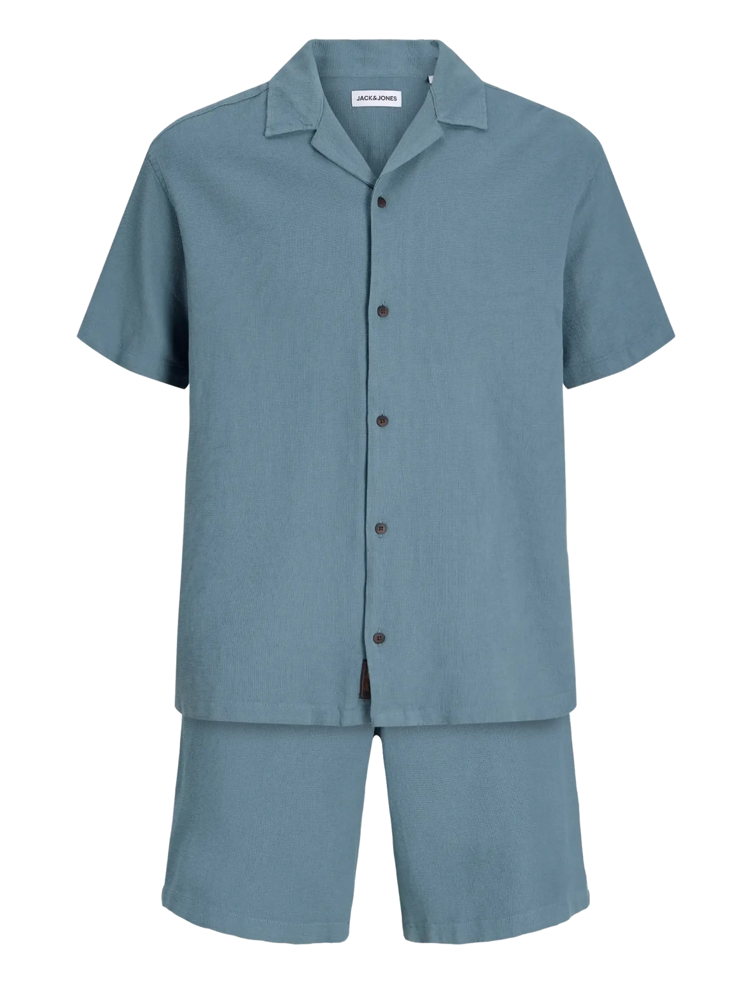 Jack & Jones - JJGLOBAL WAFFLE RESORT SHIRT SS SET MP - casual shorts - blue mirage - 2