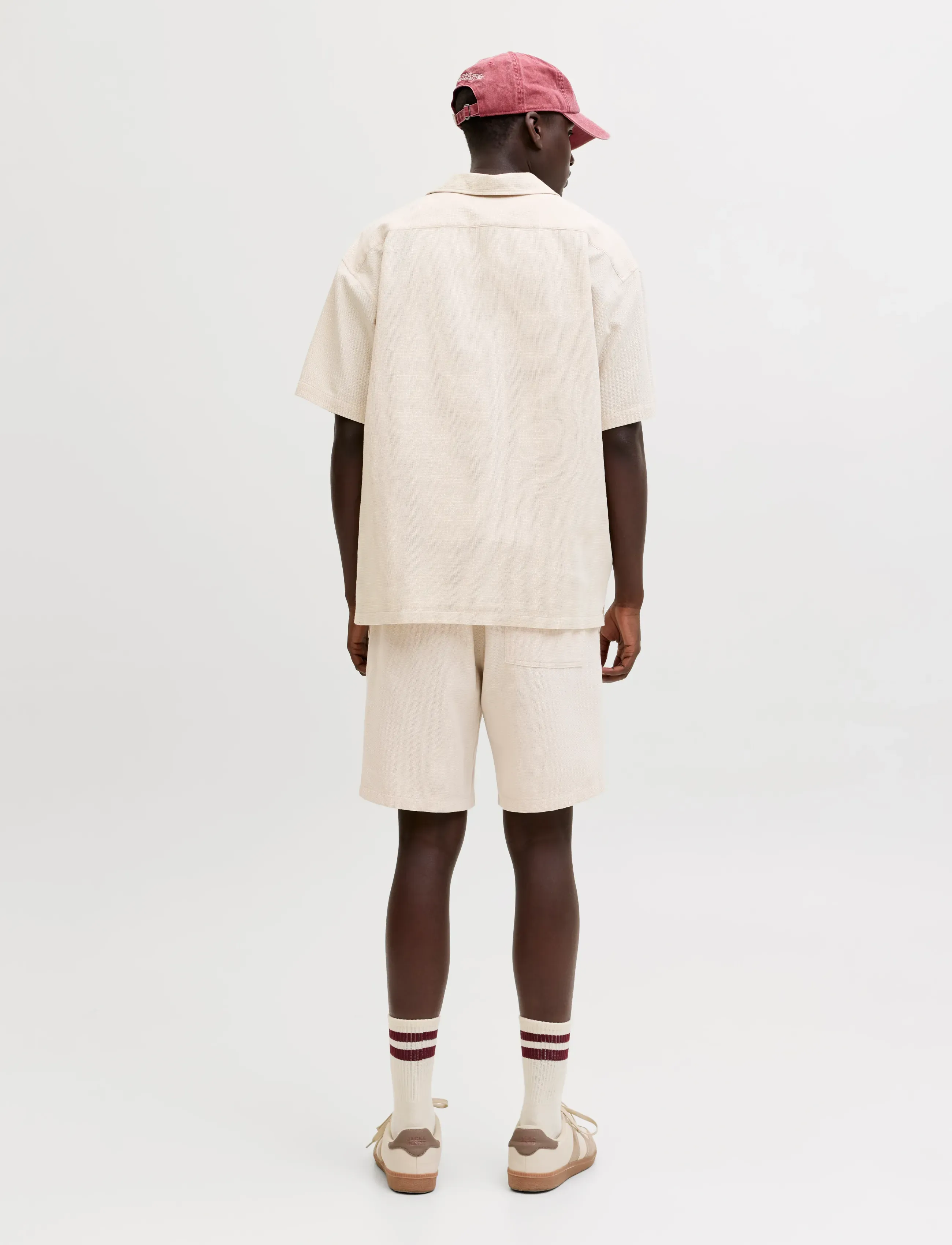 Jack & Jones - JJGLOBAL WAFFLE RESORT SHIRT SS SET MP - casual shorts - moonbeam - 2