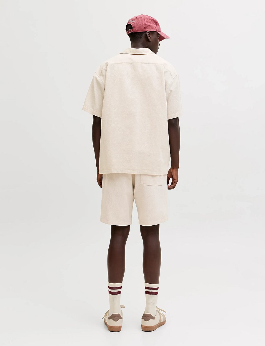 Jack & Jones - JJGLOBAL WAFFLE RESORT SHIRT SS SET MP - lühikesed vabaajapüksid - moonbeam - 2
