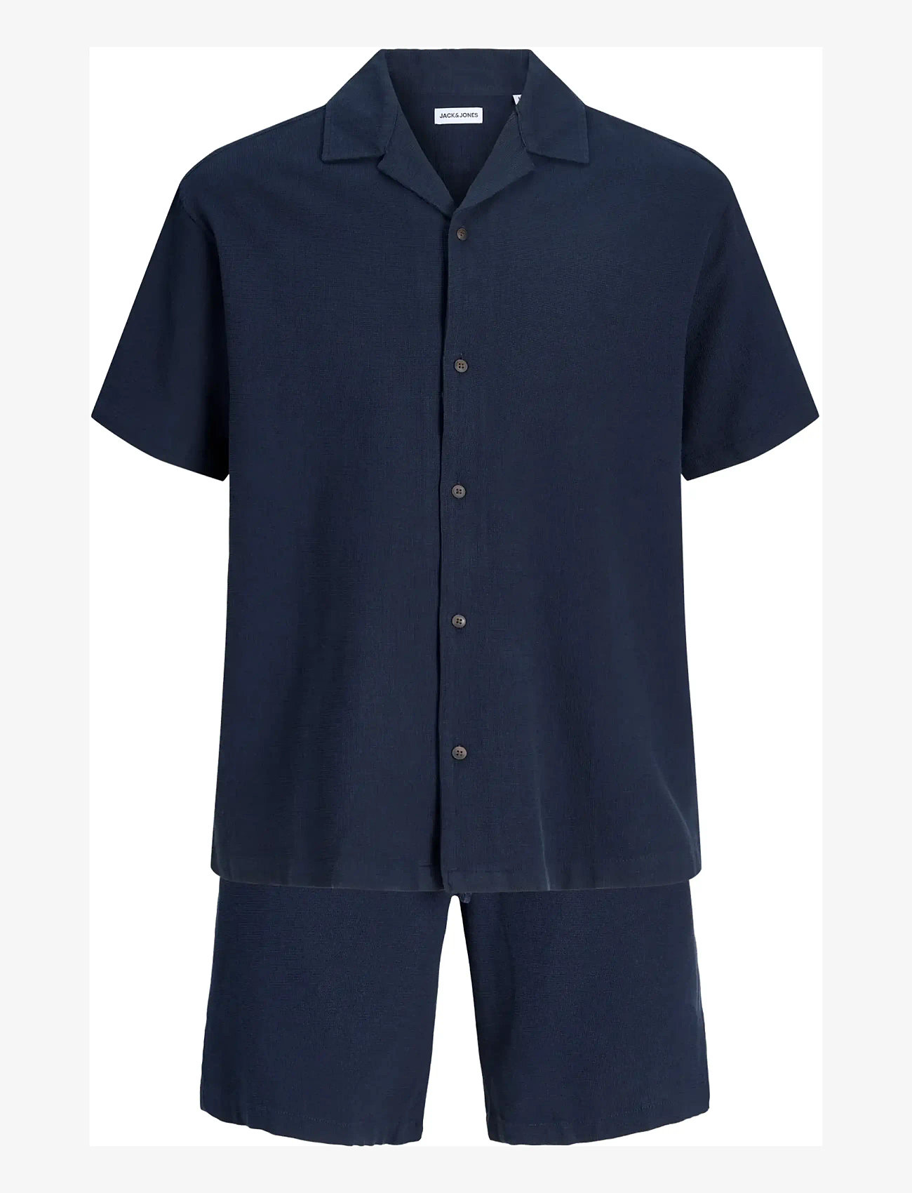 Jack & Jones - JJGLOBAL WAFFLE RESORT SHIRT SS SET MP - kasdienio stiliaus šortai - navy blazer - 2