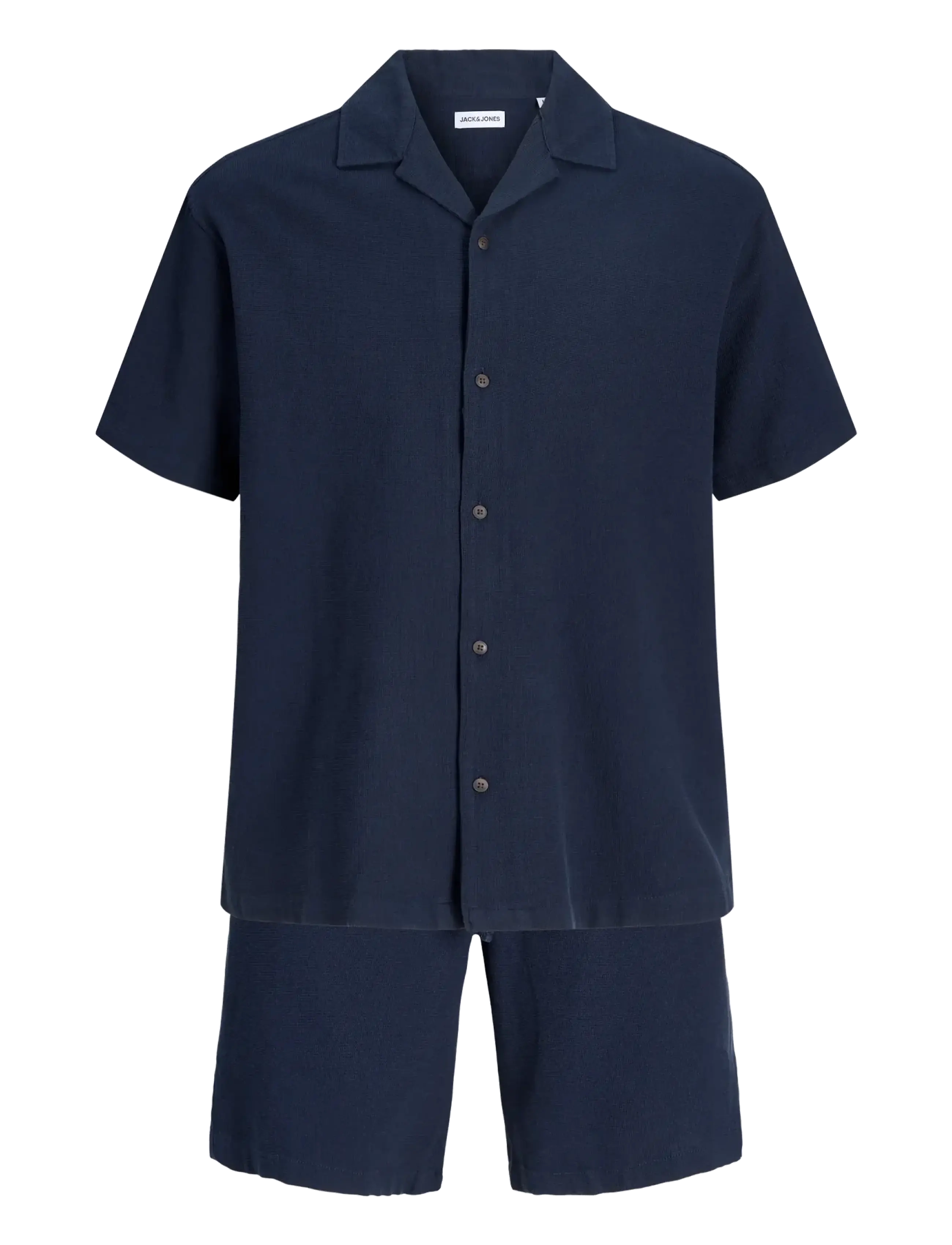 Jack & Jones - JJGLOBAL WAFFLE RESORT SHIRT SS SET MP - casual shorts - navy blazer - 2
