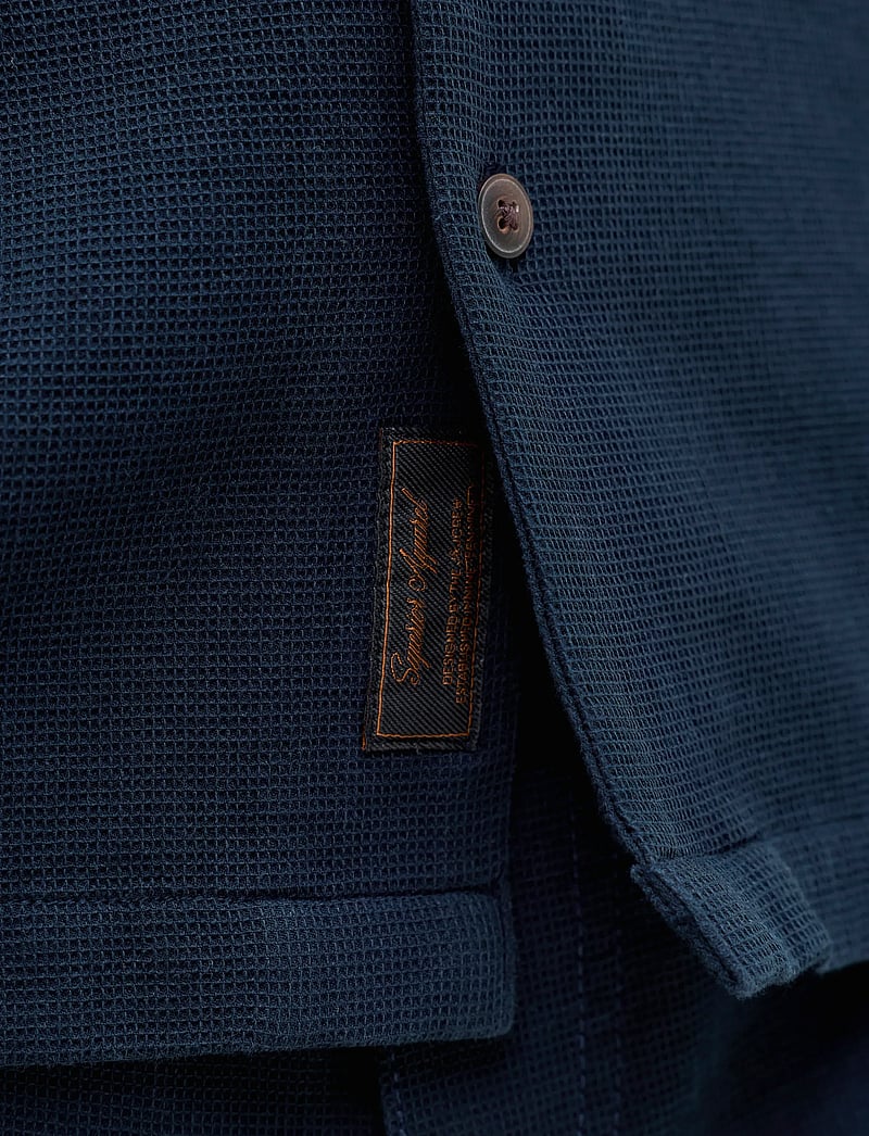 Jack & Jones - JJGLOBAL WAFFLE RESORT SHIRT SS SET MP - kasdienio stiliaus šortai - navy blazer - 5