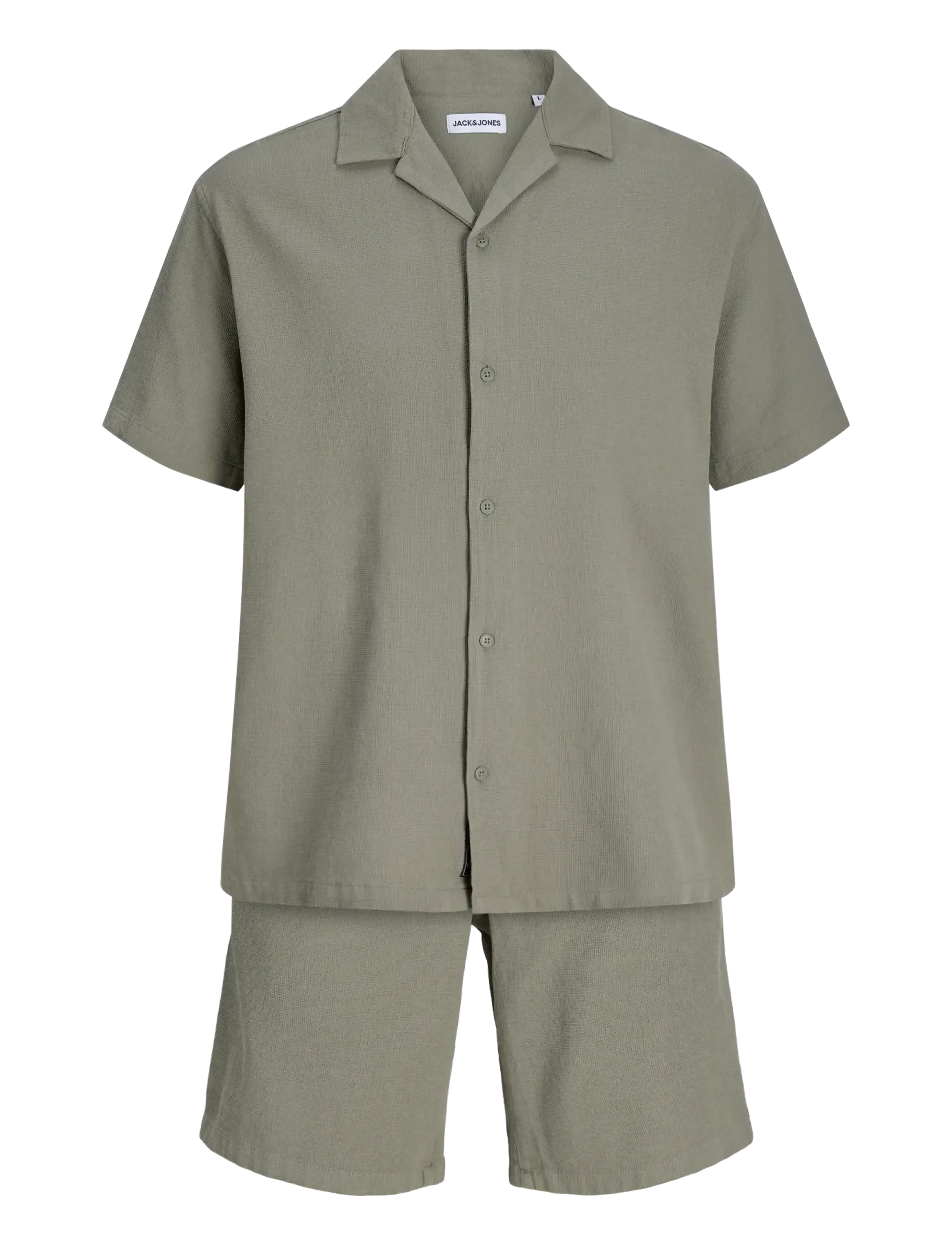 Jack & Jones - JJGLOBAL WAFFLE RESORT SHIRT SS SET MP - casual shorts - vetiver - 2