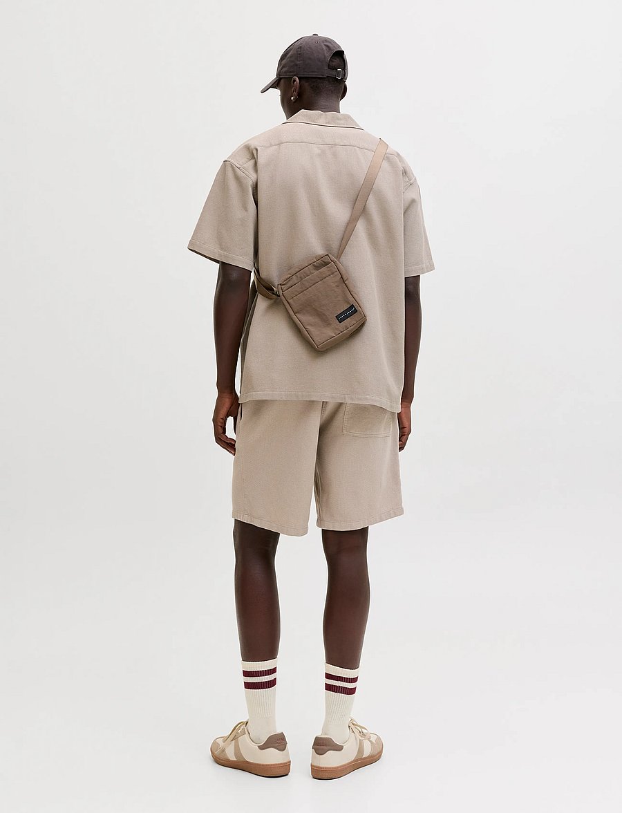 Jack & Jones - JJGLOBAL WAFFLE RESORT SHIRT SS SET MP - freizeitshorts - vintage khaki - 5
