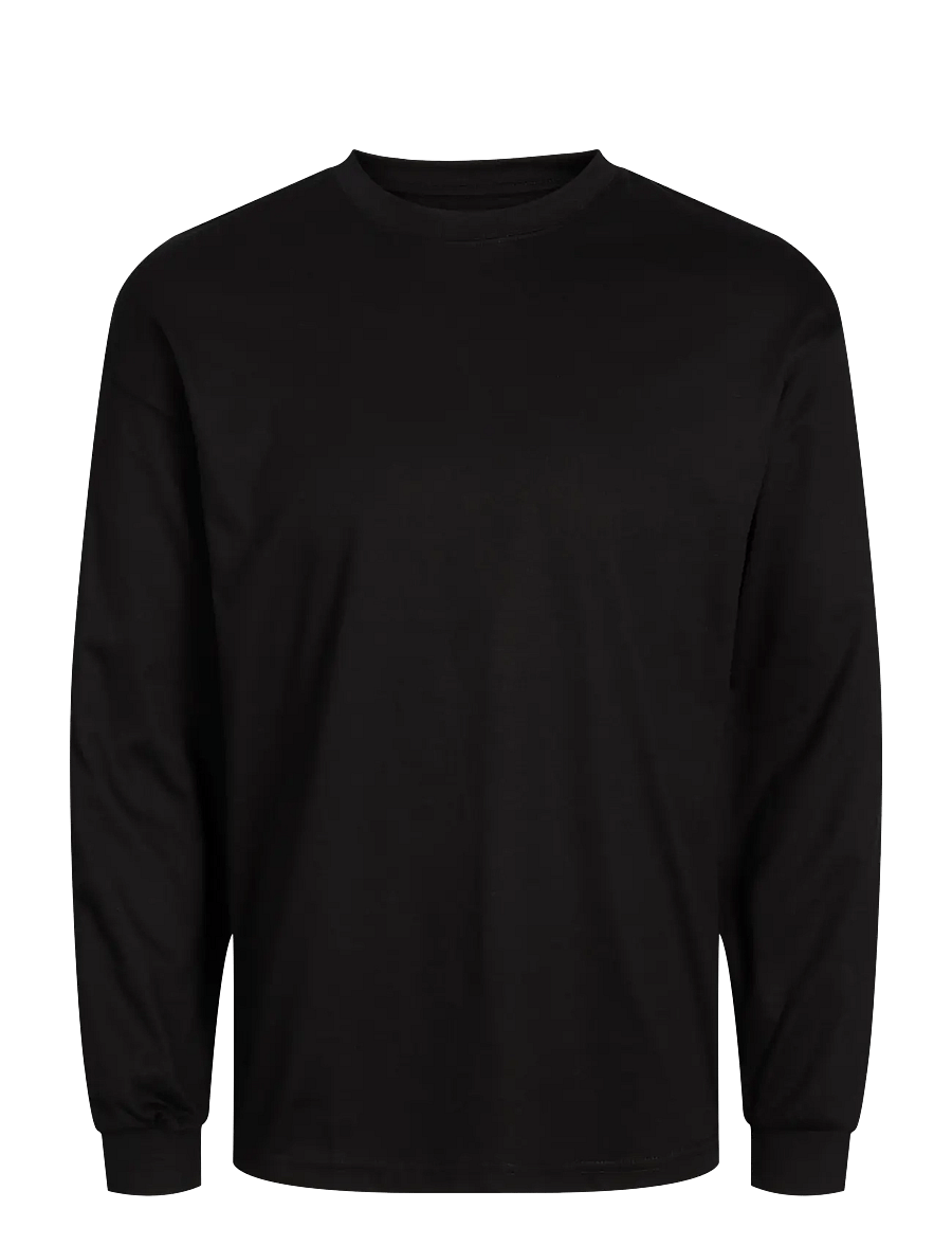 Jack & Jones - JJEBARRON TEE LS O-NECK SN - långärmade t-shirts - black - 1