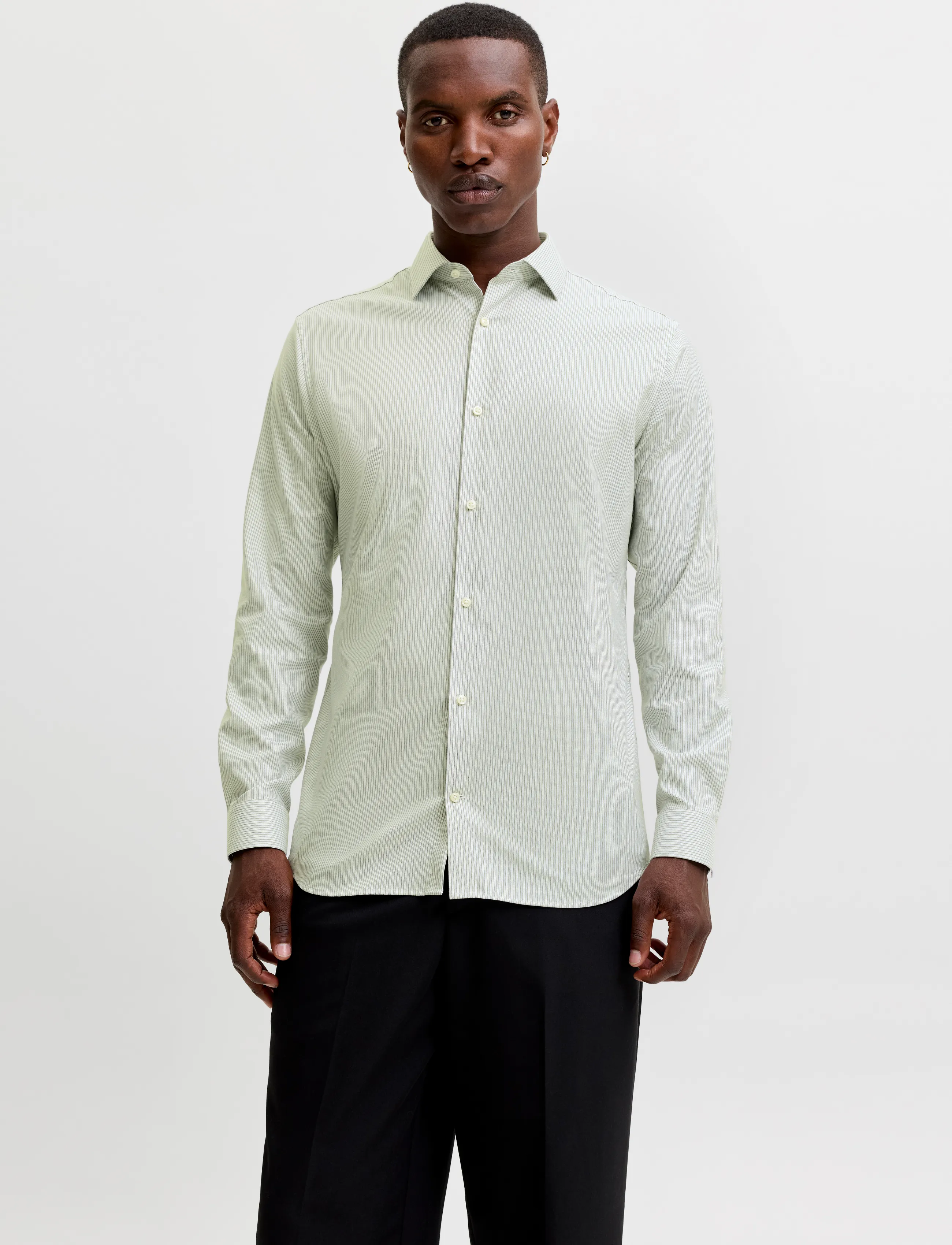 Jack & Jones JPRBLAPARKER STRIPE L/S SHIRT SN - Särgid - SHADOW / grey