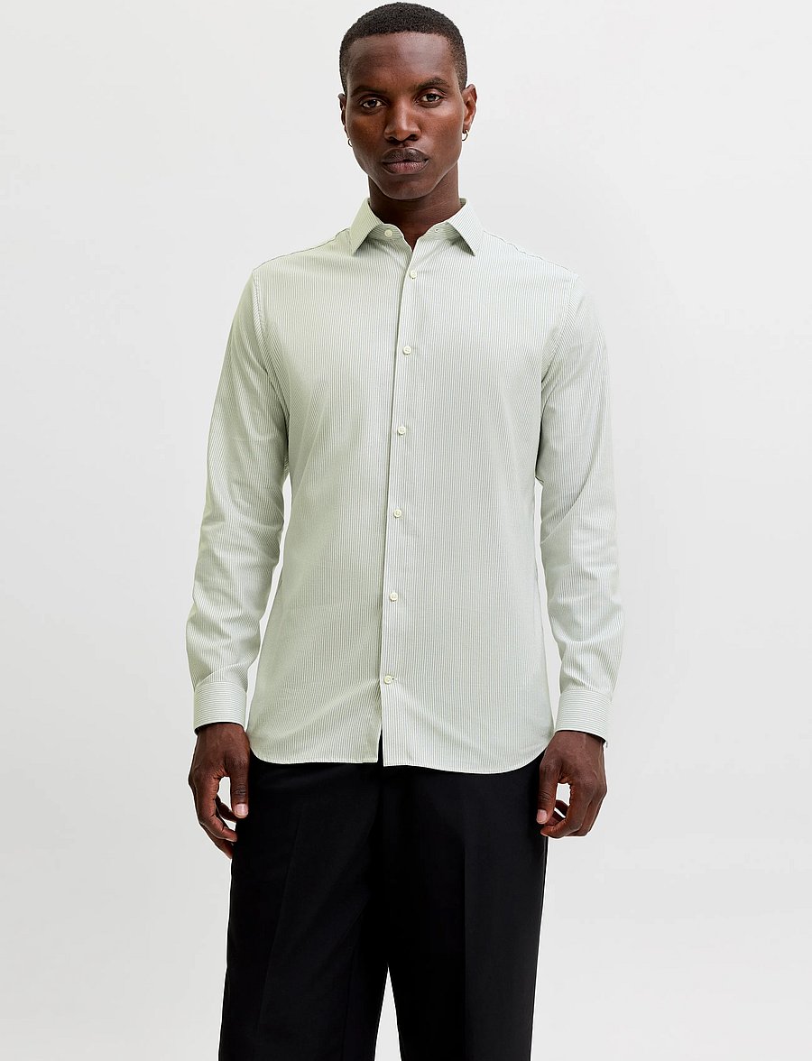 Jack & Jones - JPRBLAPARKER STRIPE L/S SHIRT SN - triibulised särgid - shadow - 0