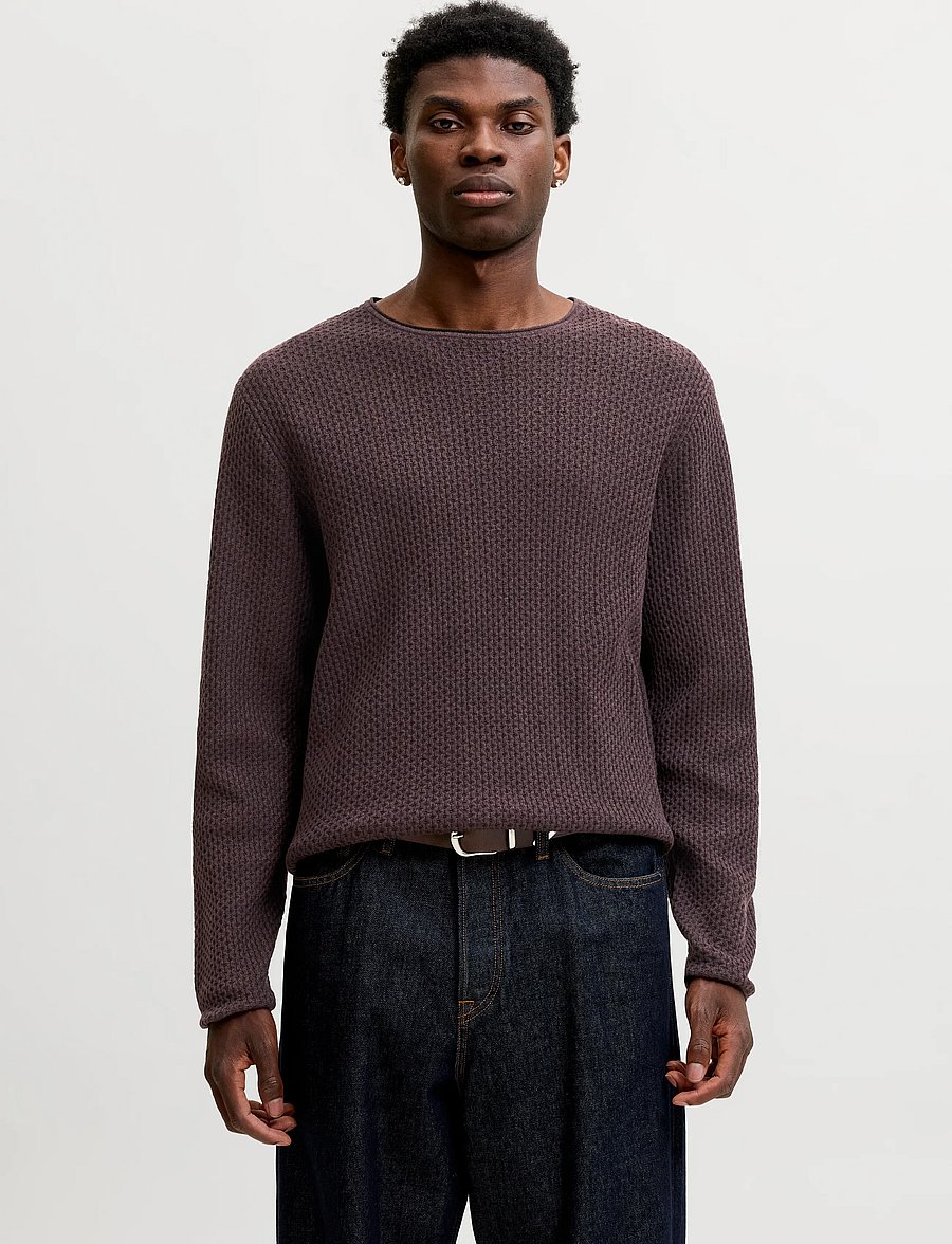 Jack & Jones - JPRBLUMASON KNIT CREW NECK SN - rund hals - chocolate torte - 0