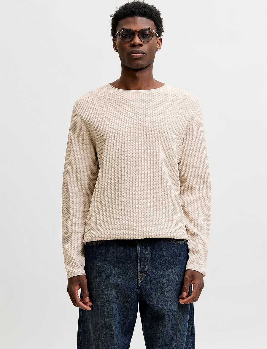 Jack & Jones - JPRBLUMASON KNIT CREW NECK SN - rundhalsad - silver lining - 0