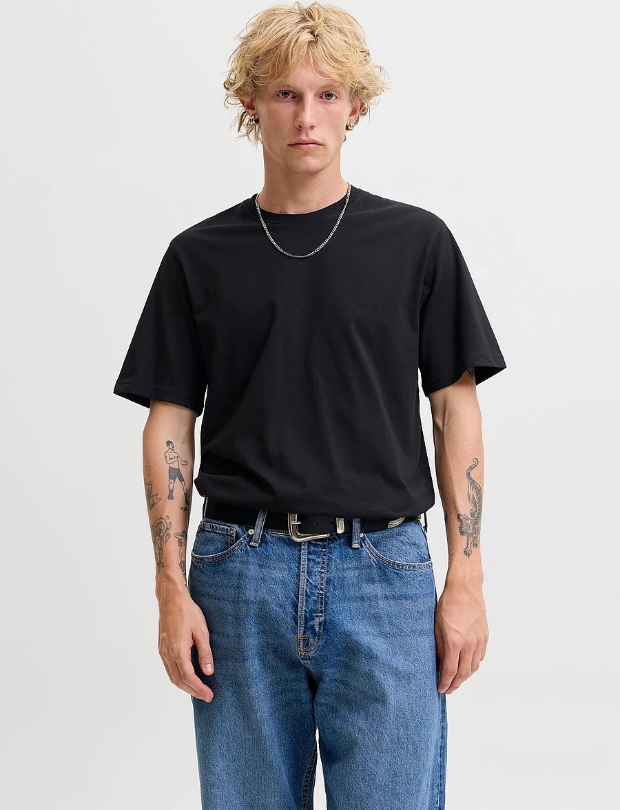 Jack & Jones - JACJONES BASIC SS TEE 3 PACK W - pyjamaoberteile - black - 0