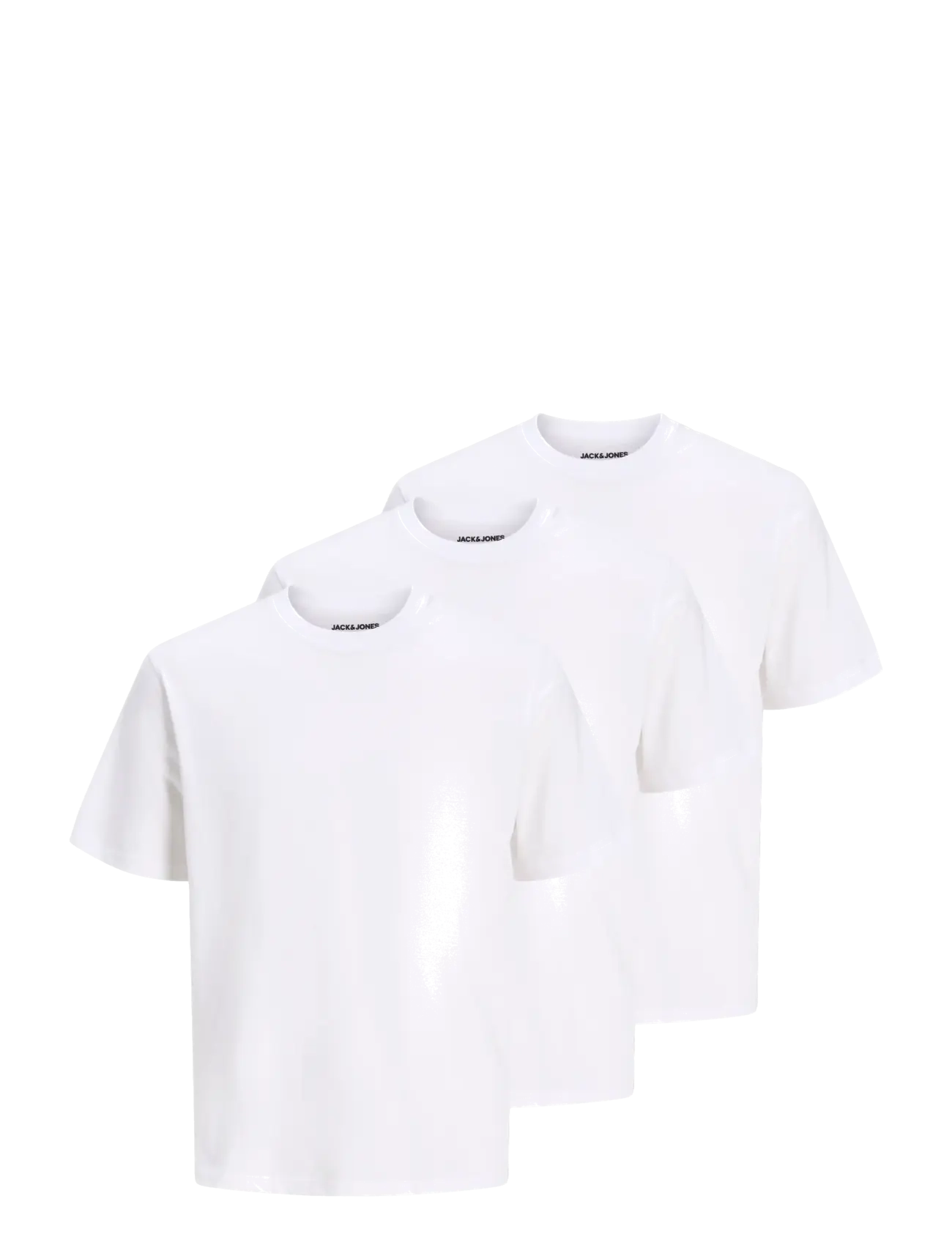 JACK & JONES Jacjones Basic Ss Tee 3 Pack W Weiß - L - Herren