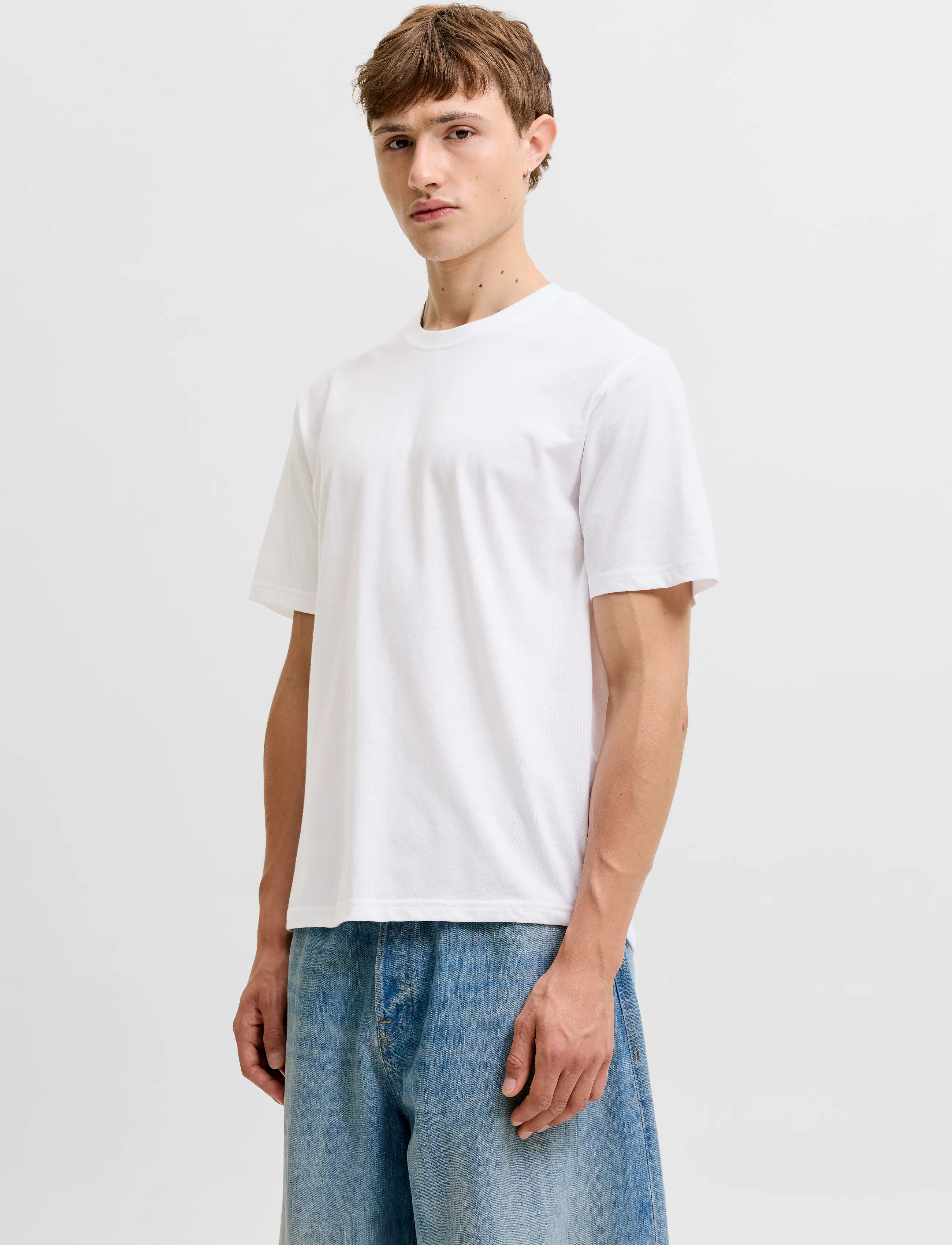 Jack & Jones JACJONES BASIC SS TEE 3 PACK W - Looks for less - WHITE / white