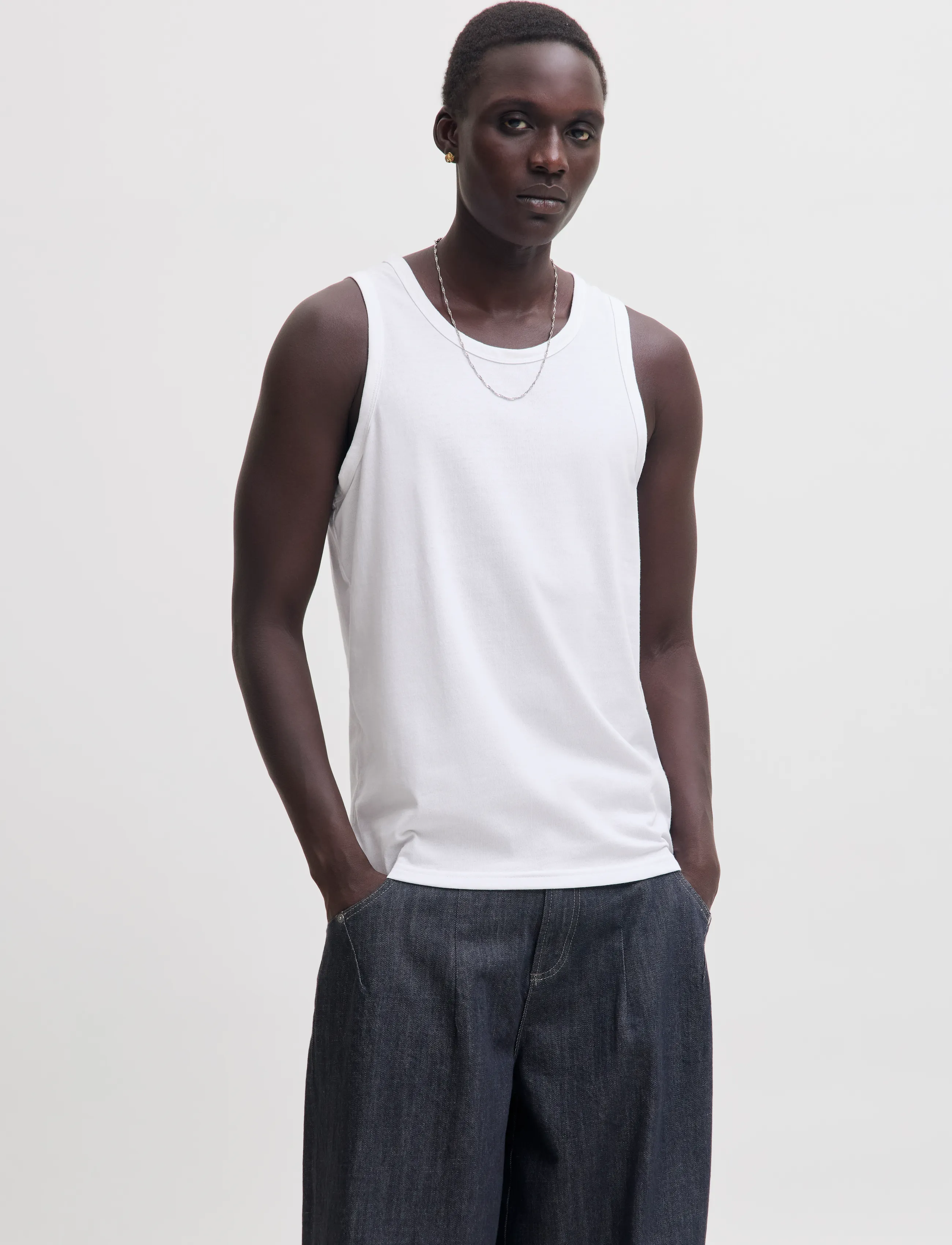 Jack & Jones JACJONES BASIC TANK TOP 3 PACK W - Looks for less - WHITE / white