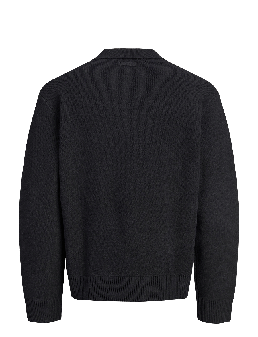 Jack & Jones - JCOLEGACY KNIT SPLIT NECK POLO - black - 1
