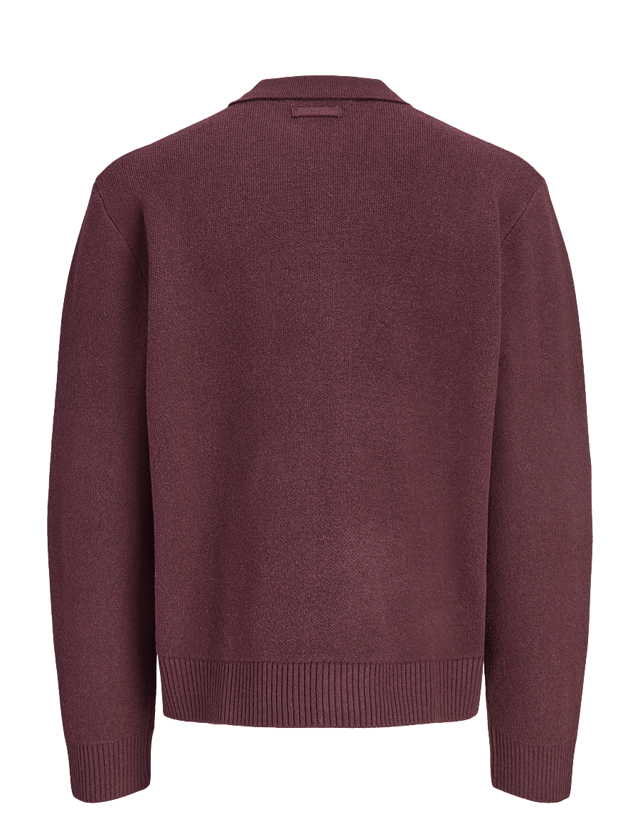 Jack & Jones - JCOLEGACY KNIT SPLIT NECK POLO - poloer i strik med lange ærmer - fudge - 1