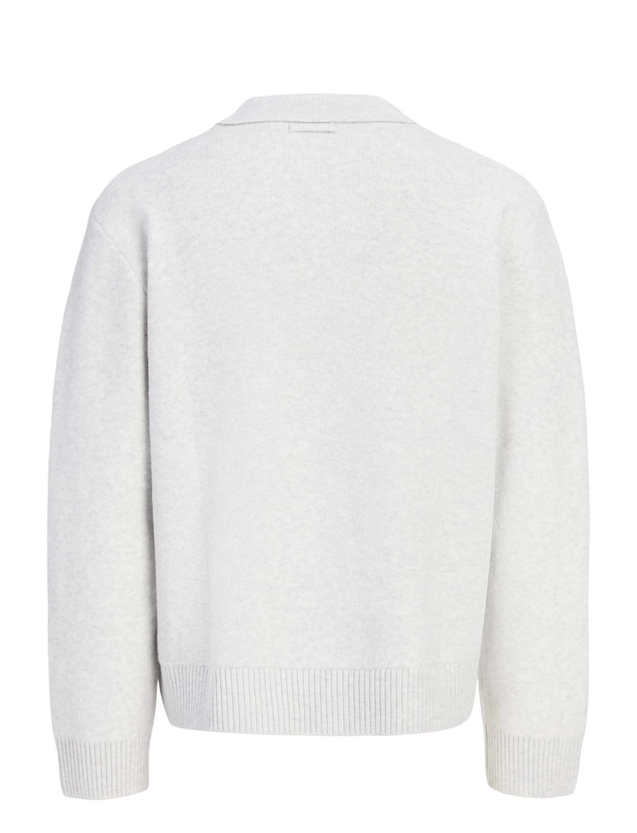 Jack & Jones - JCOLEGACY KNIT SPLIT NECK POLO - light grey melange - 1