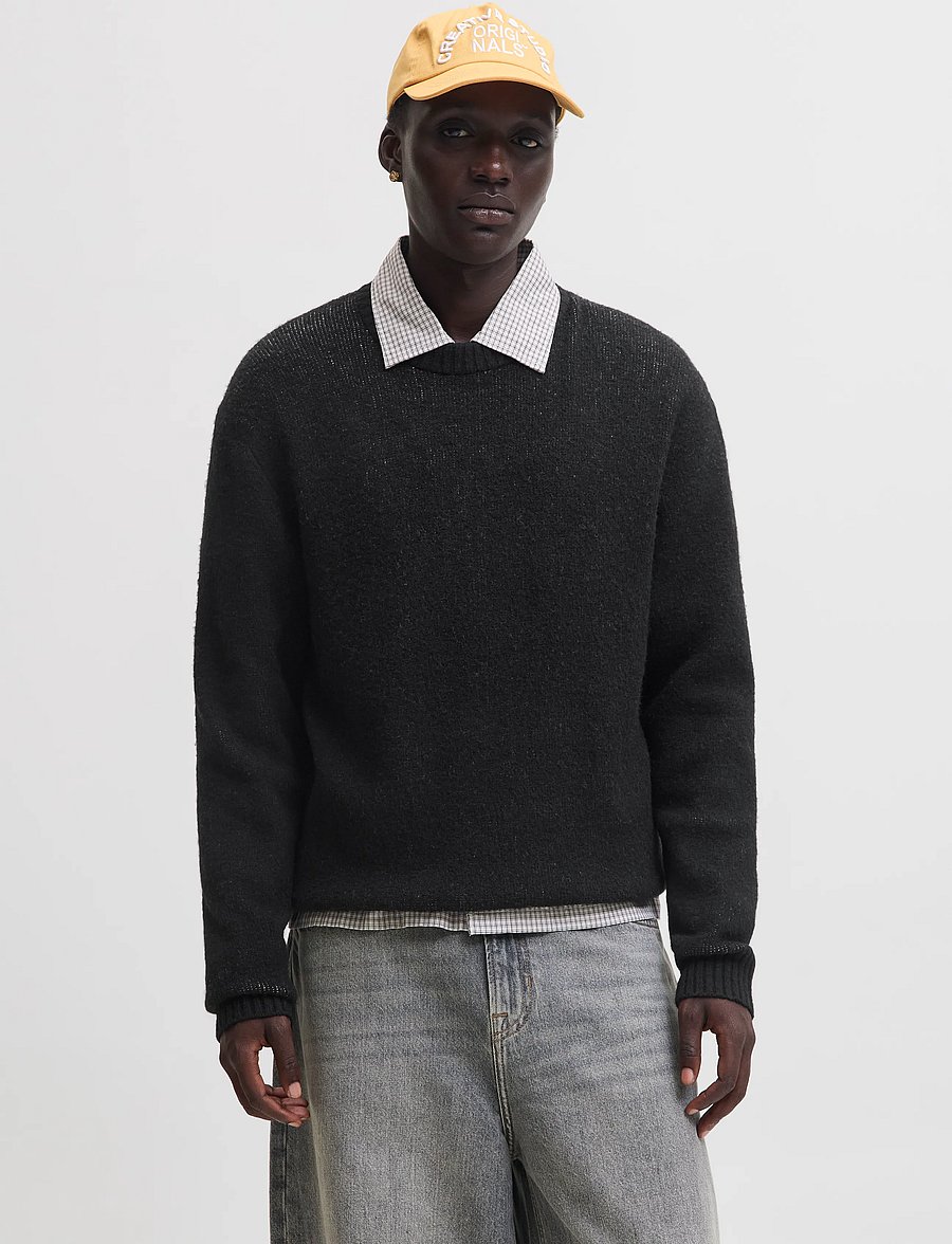 Jack & Jones - JORCHAMBERI KNIT JACQUARD CREW NECK - rund hals - black - 0