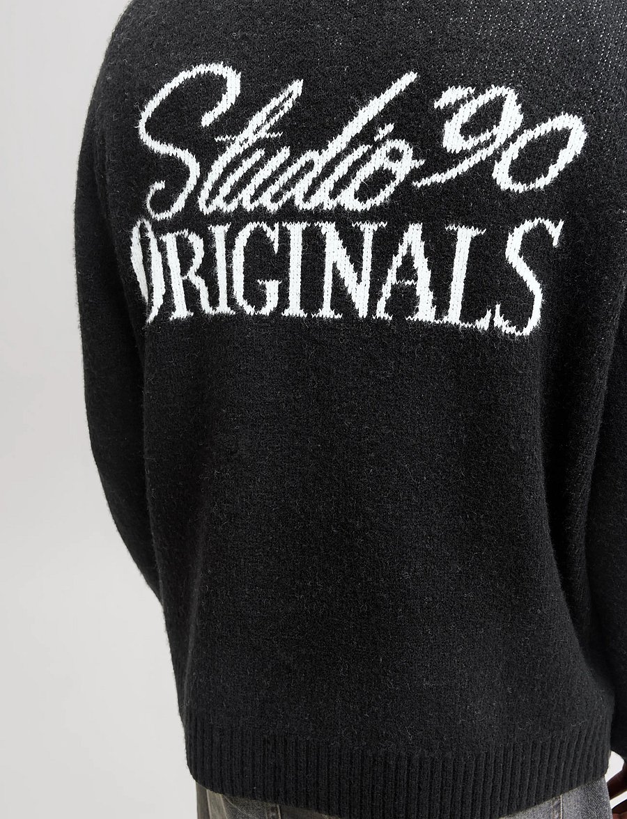 Jack & Jones - JORCHAMBERI KNIT JACQUARD CREW NECK - rund hals - black - 5
