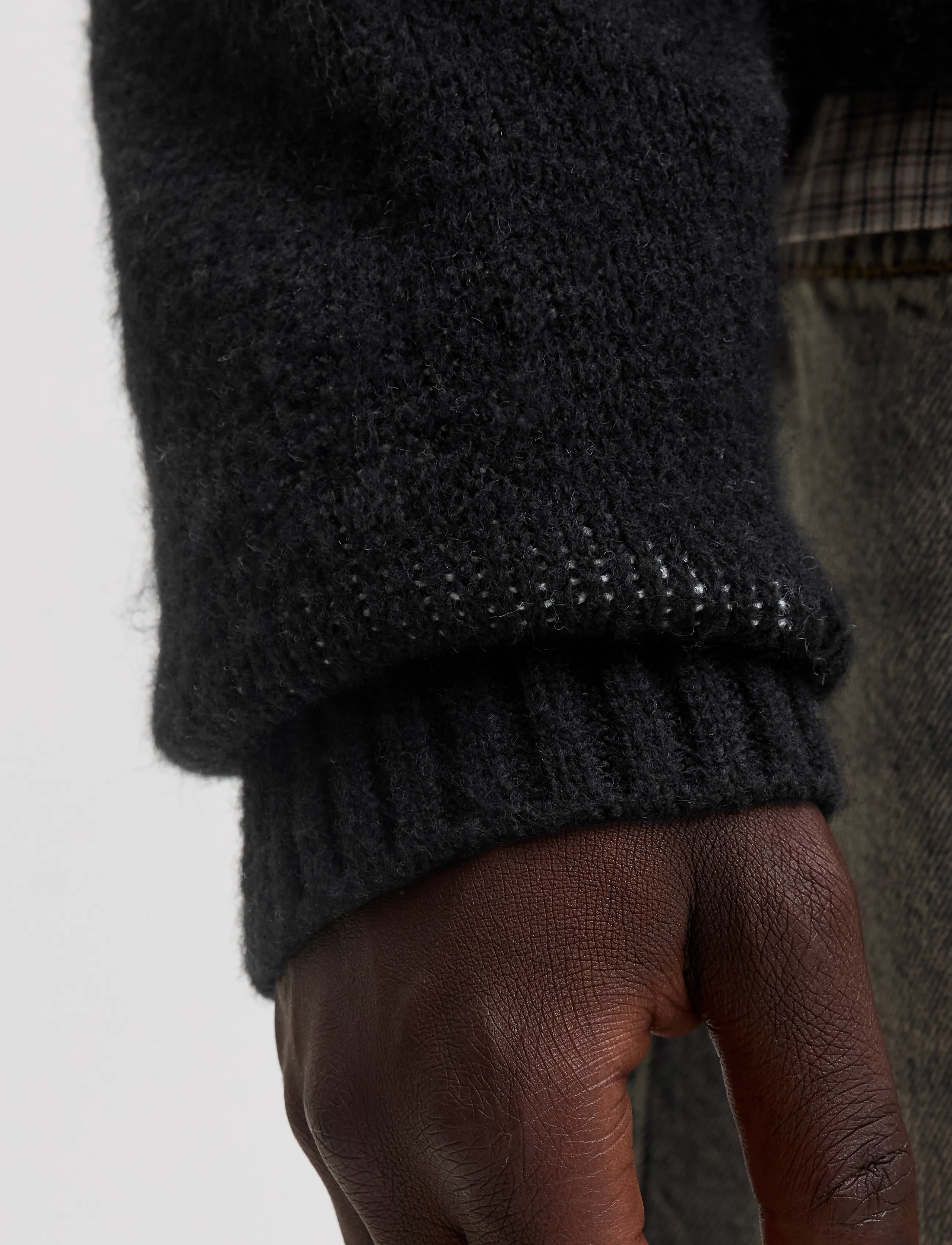 Jack & Jones JORCHAMBERI KNIT JACQUARD CREW NECK - Strik - BLACK / black