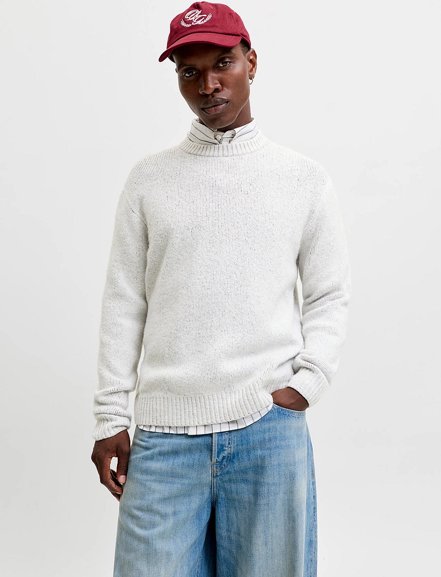Jack & Jones - JORCHAMBERI KNIT JACQUARD CREW NECK - rundhals - sea salt - 0