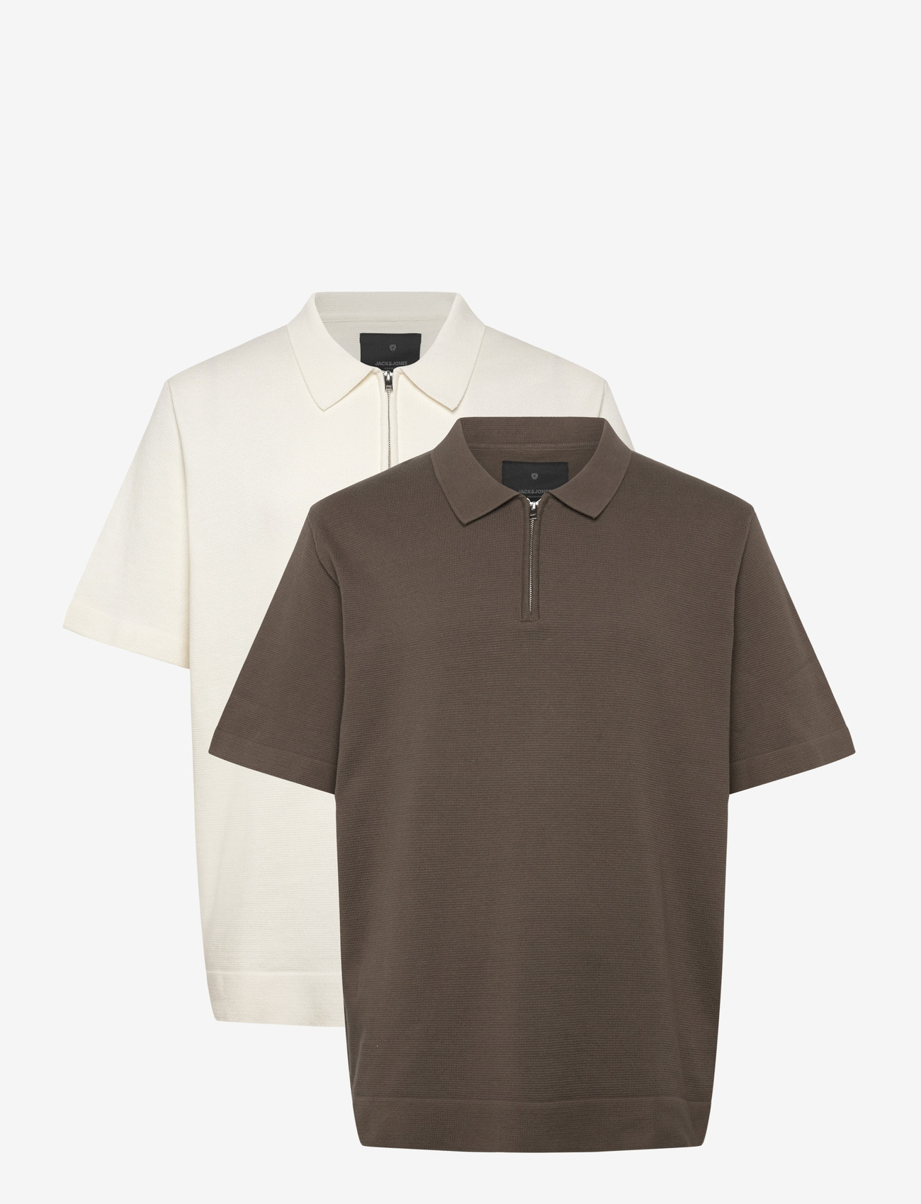 Jack & Jones - JPRBLAMILANO SPRING KNIT ZIP POLO 2PK MP - polostrik - cloud dancer - 0