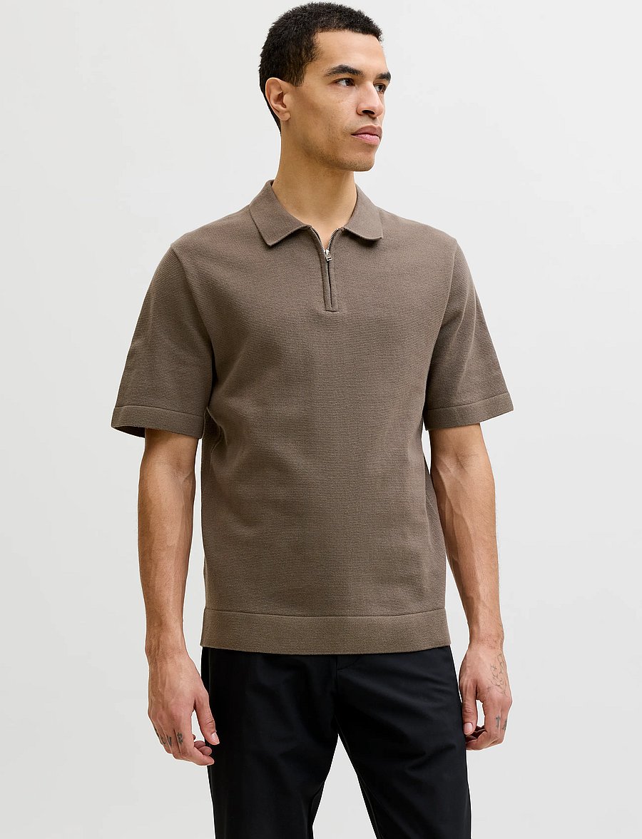 Jack & Jones - JPRBLAMILANO SPRING KNIT ZIP POLO 2PK MP - kootud polosärgid - cloud dancer - 5