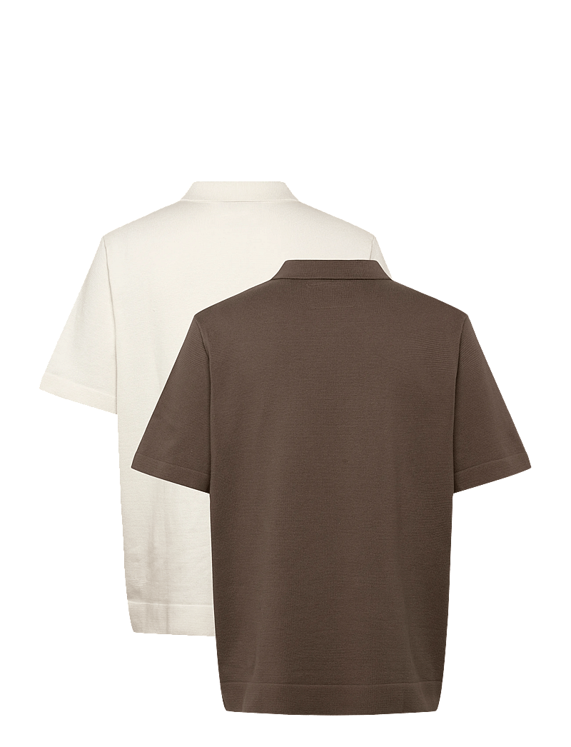 Jack & Jones - JPRBLAMILANO SPRING KNIT ZIP POLO 2PK MP - polostrik - cloud dancer - 1