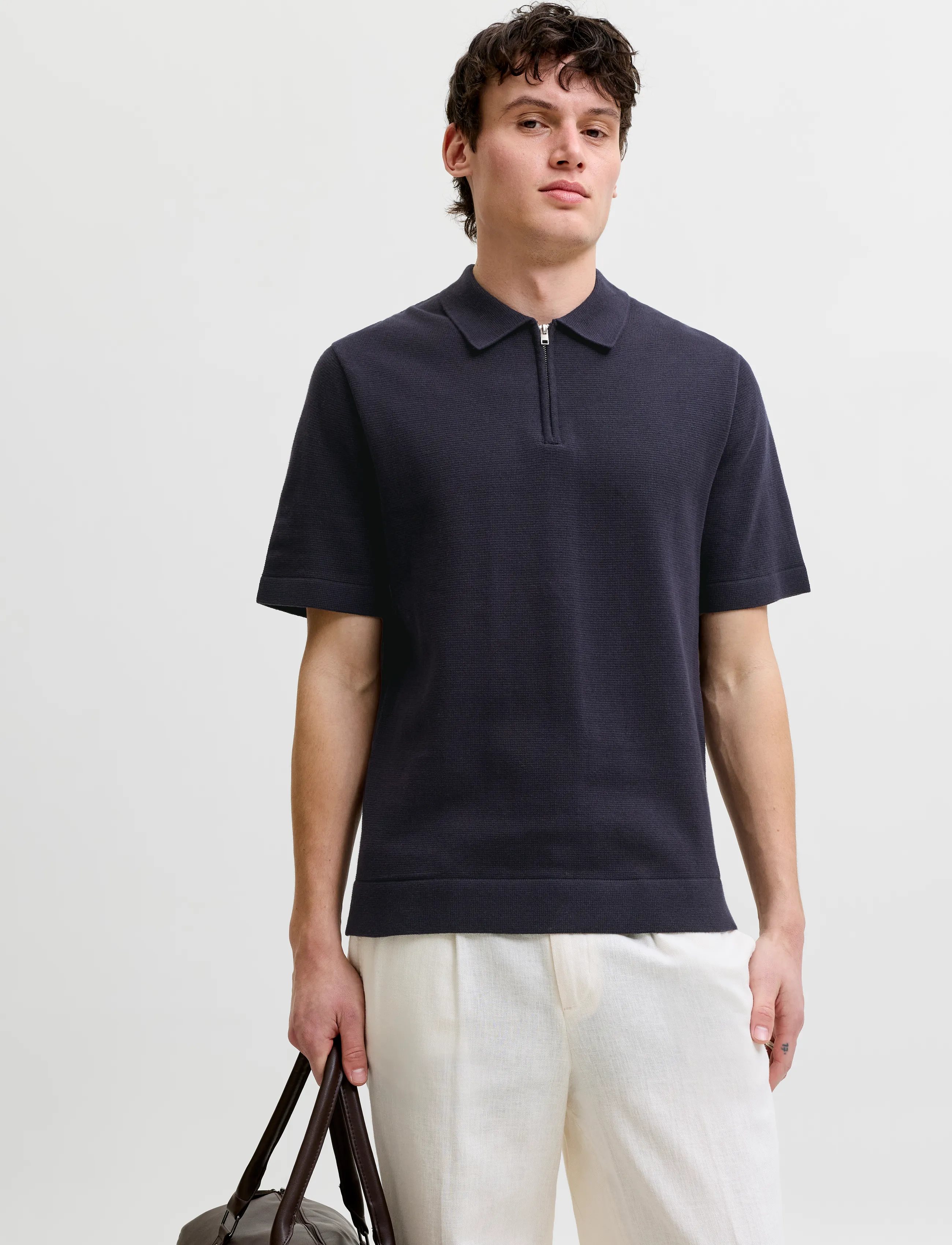 Jack & Jones - JPRBLAMILANO SPRING KNIT ZIP POLO 2PK MP - kootud polosärgid - night sky - 5