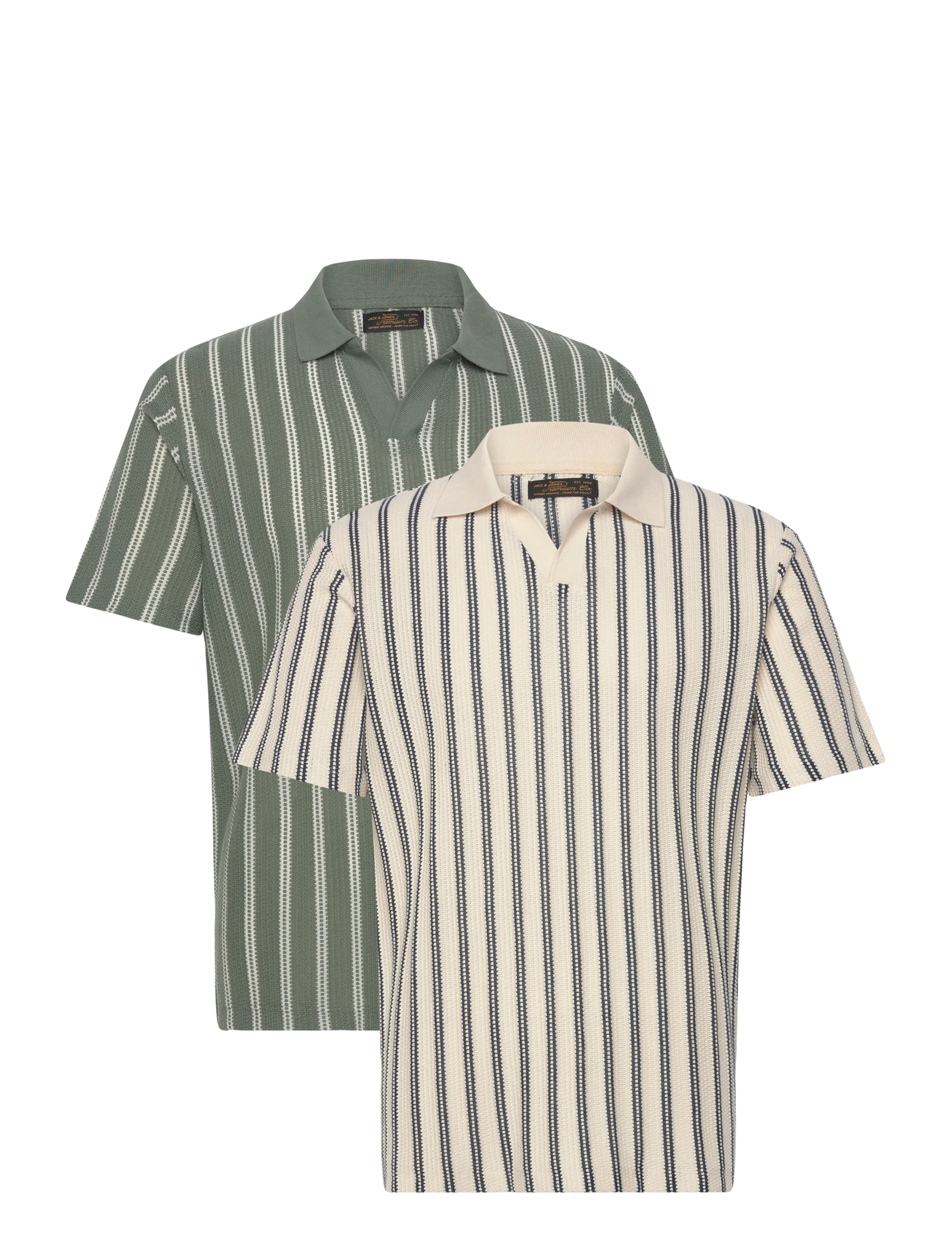 JACK & JONES Jprbluharry Ss Split Neck Polo Sn 2Pk Mp Cream - L - Herren
