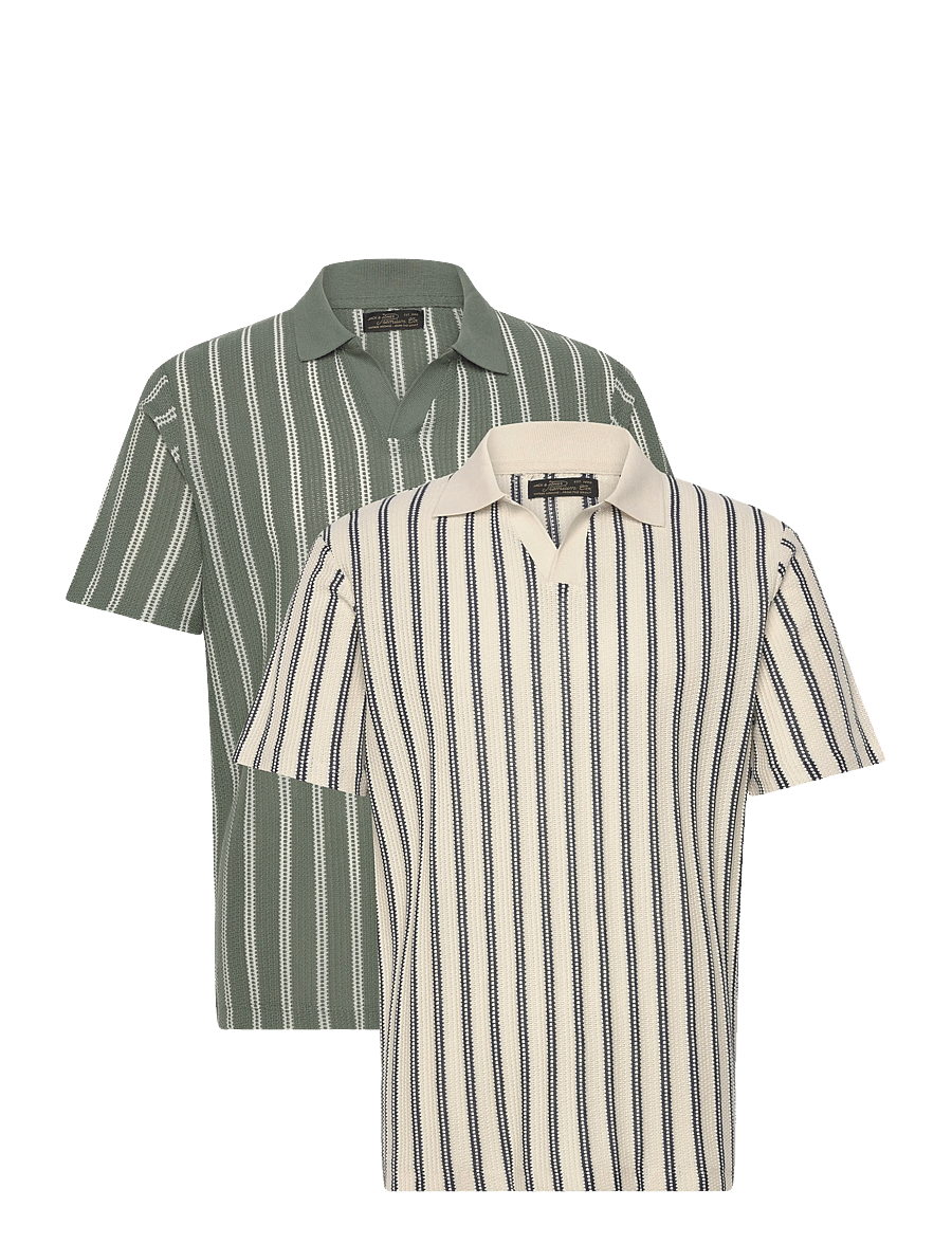 Jack & Jones - JPRBLUHARRY SS SPLIT NECK POLO SN 2PK MP - kurzärmelig - cloud dancer - 0