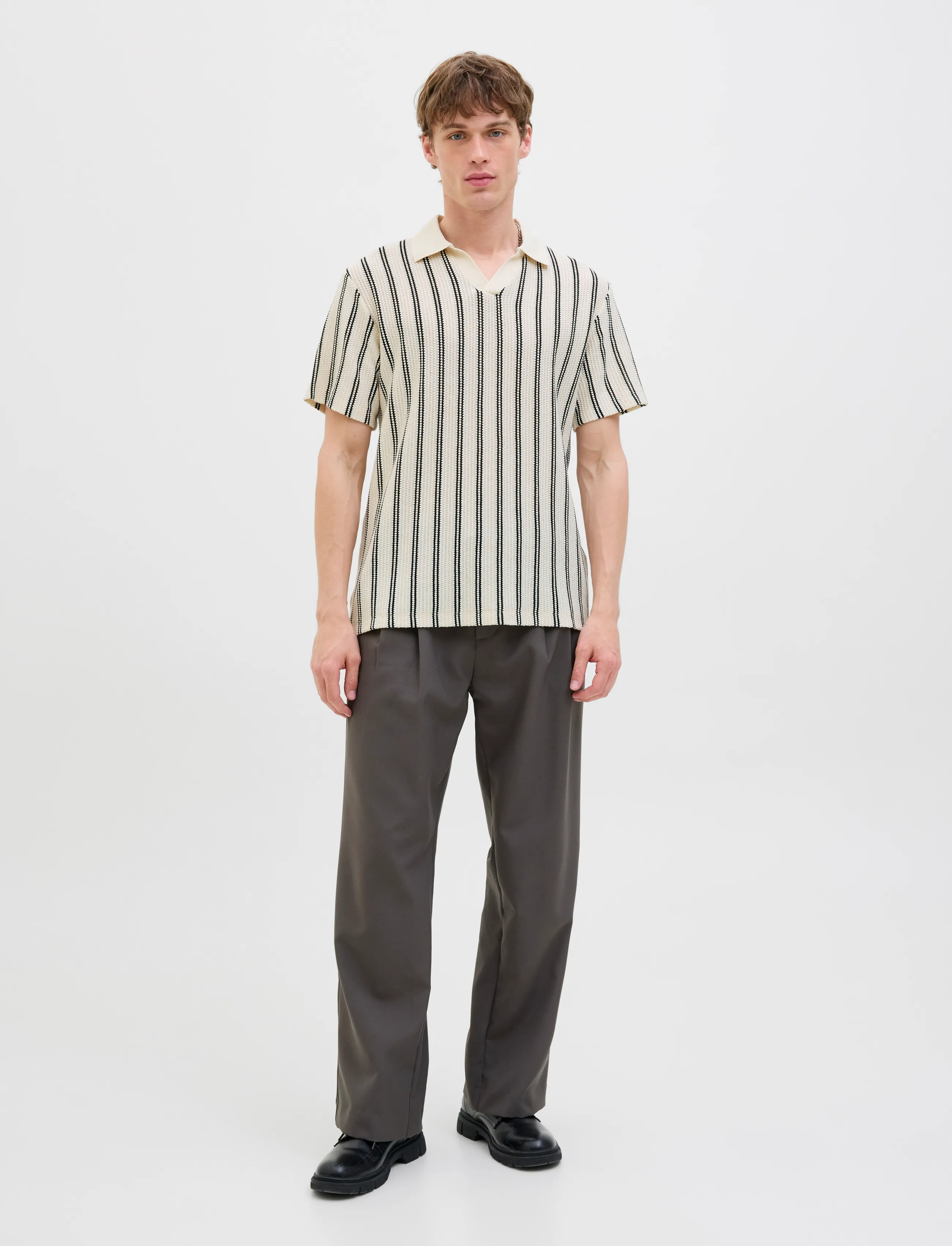 Jack & Jones JPRBLUHARRY SS SPLIT NECK POLO SN 2PK MP - Short-sleeved polos - CLOUD DANCER / cream