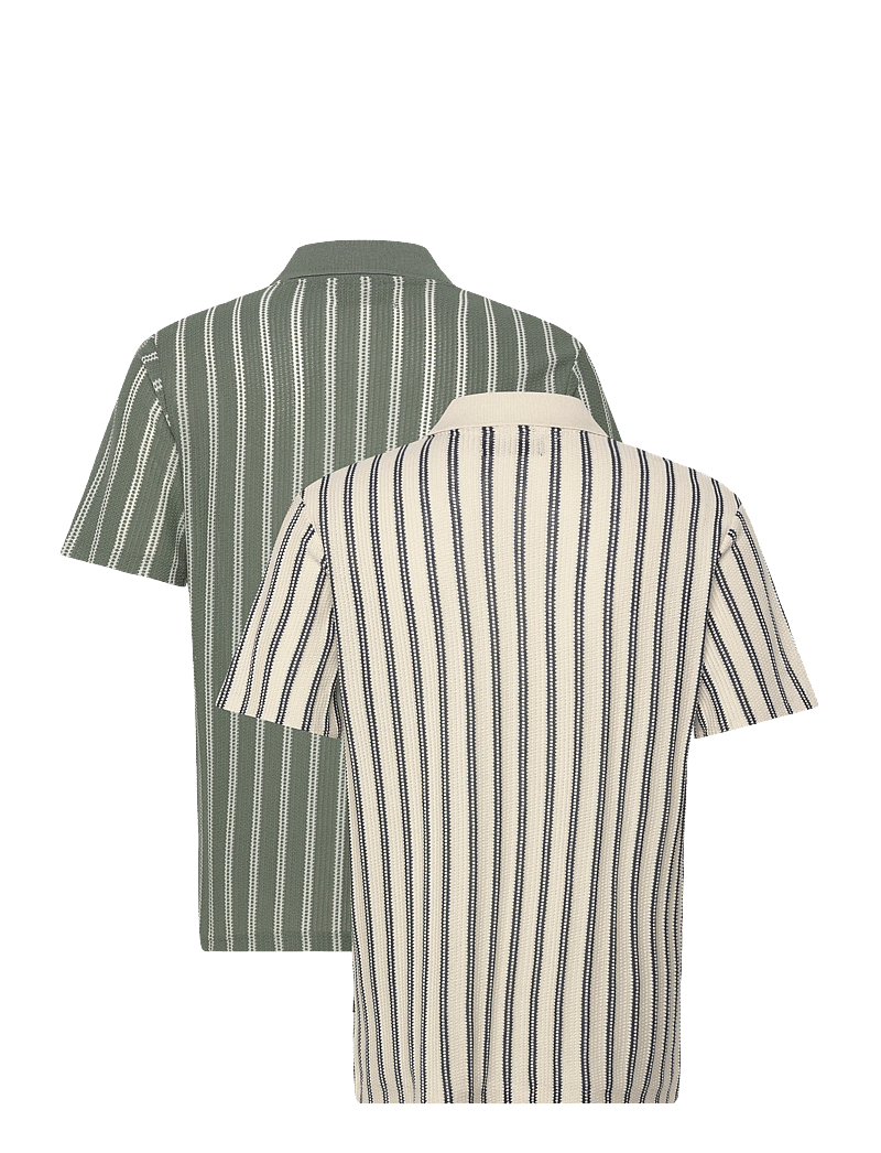 Jack & Jones - JPRBLUHARRY SS SPLIT NECK POLO SN 2PK MP - kortærmede poloer - cloud dancer - 1